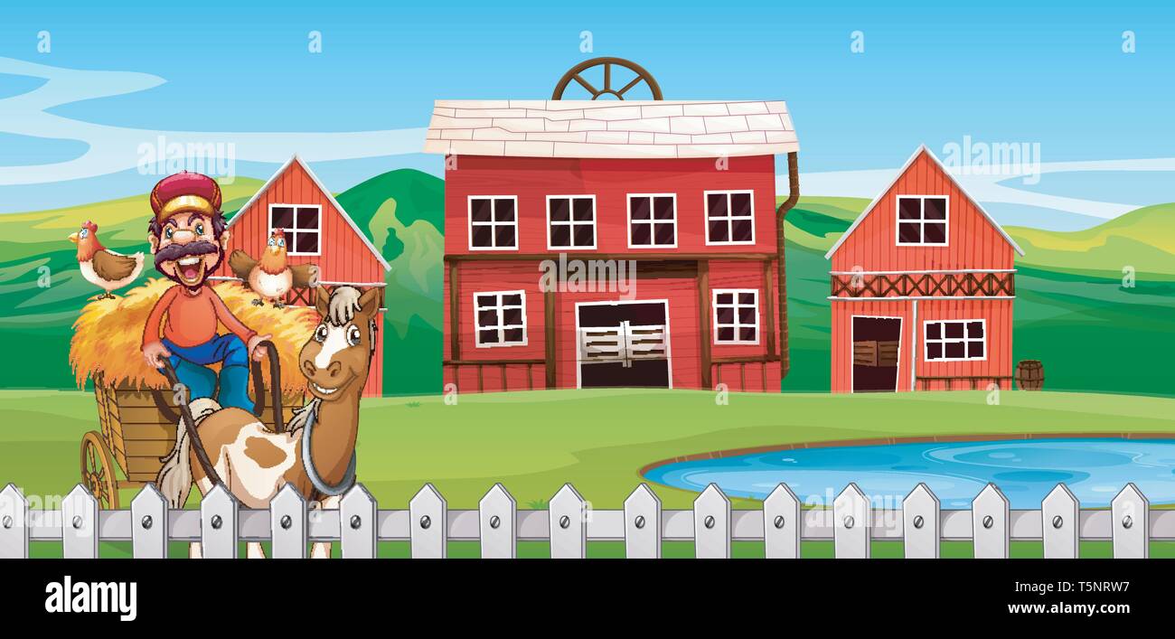 A farmer at farmland illustration Stock Vector Image & Art - Alamy