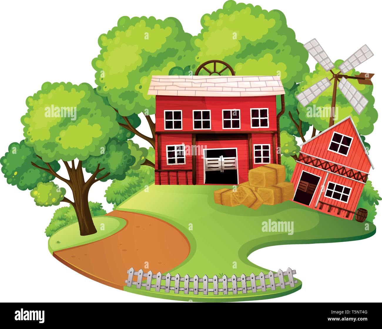 Red barn outdoor scene illustration Stock Vector Image & Art - Alamy