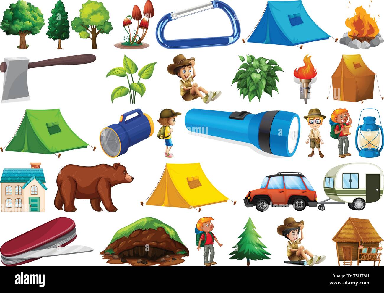 Set of camping element illustration Stock Vector Image & Art Alamy