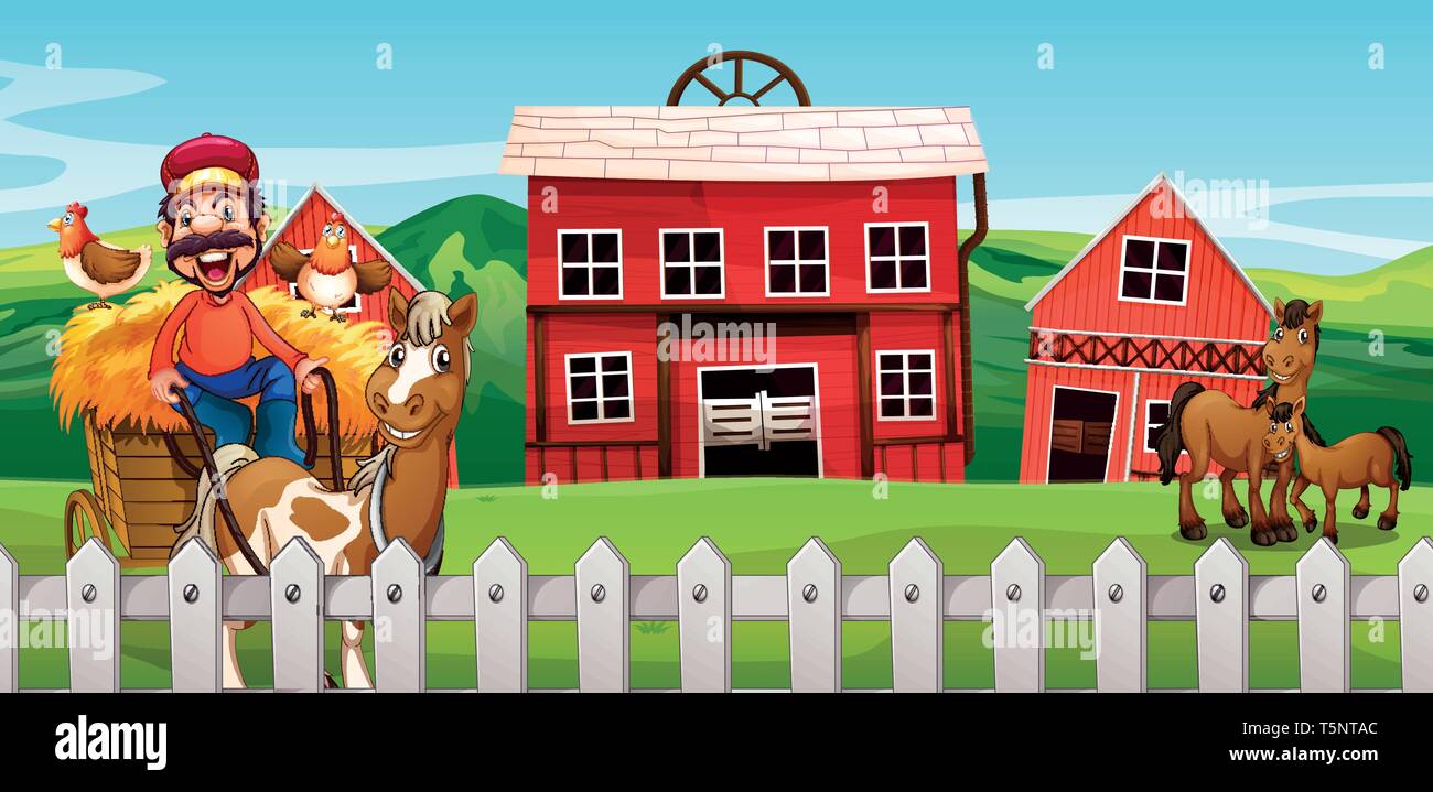 A farmer at farmland illustration Stock Vector Image & Art - Alamy