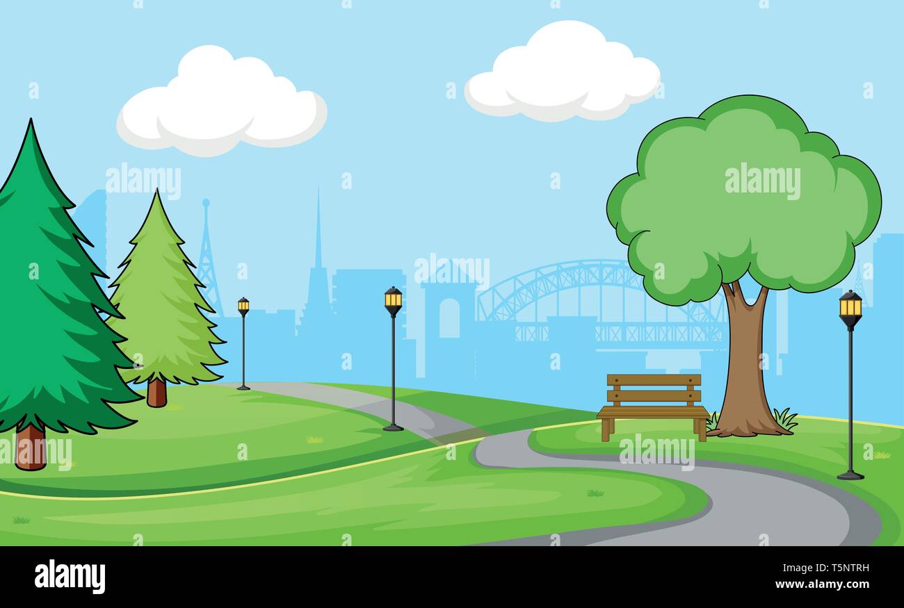 City park scene background illustration Stock Vector Image & Art - Alamy