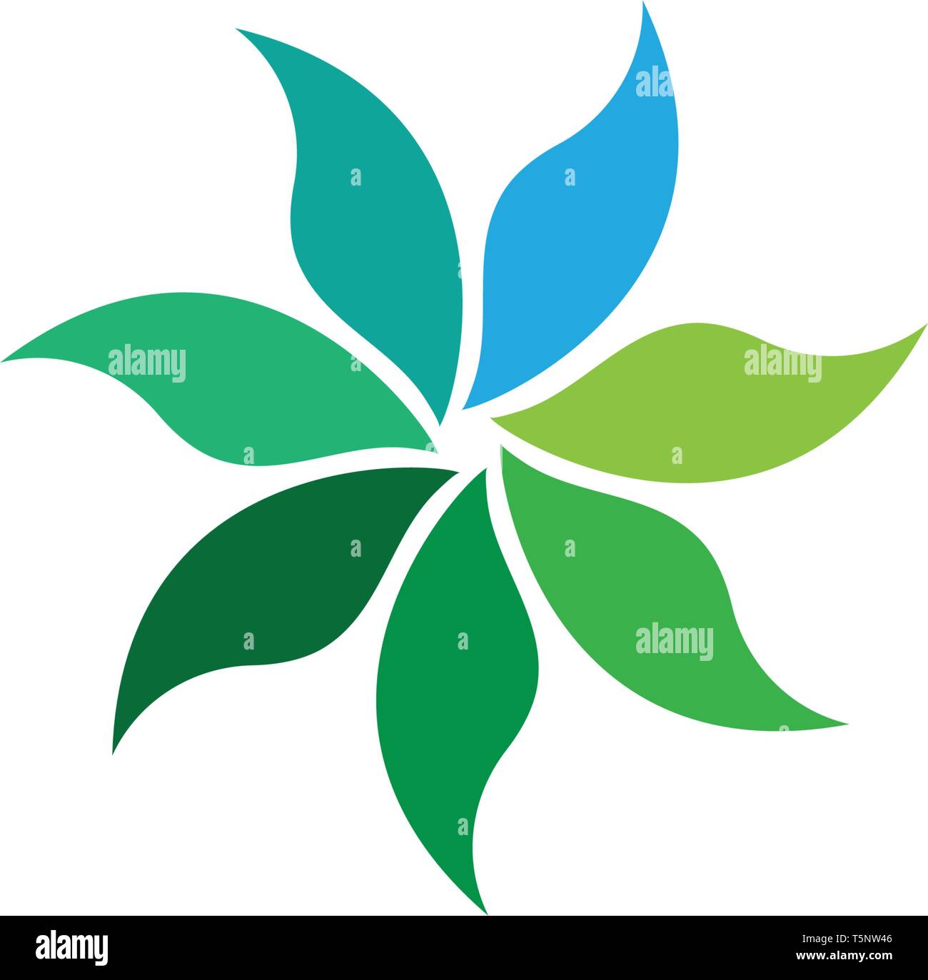 Seven leaf go green logo nature Stock Vector Image & Art - Alamy