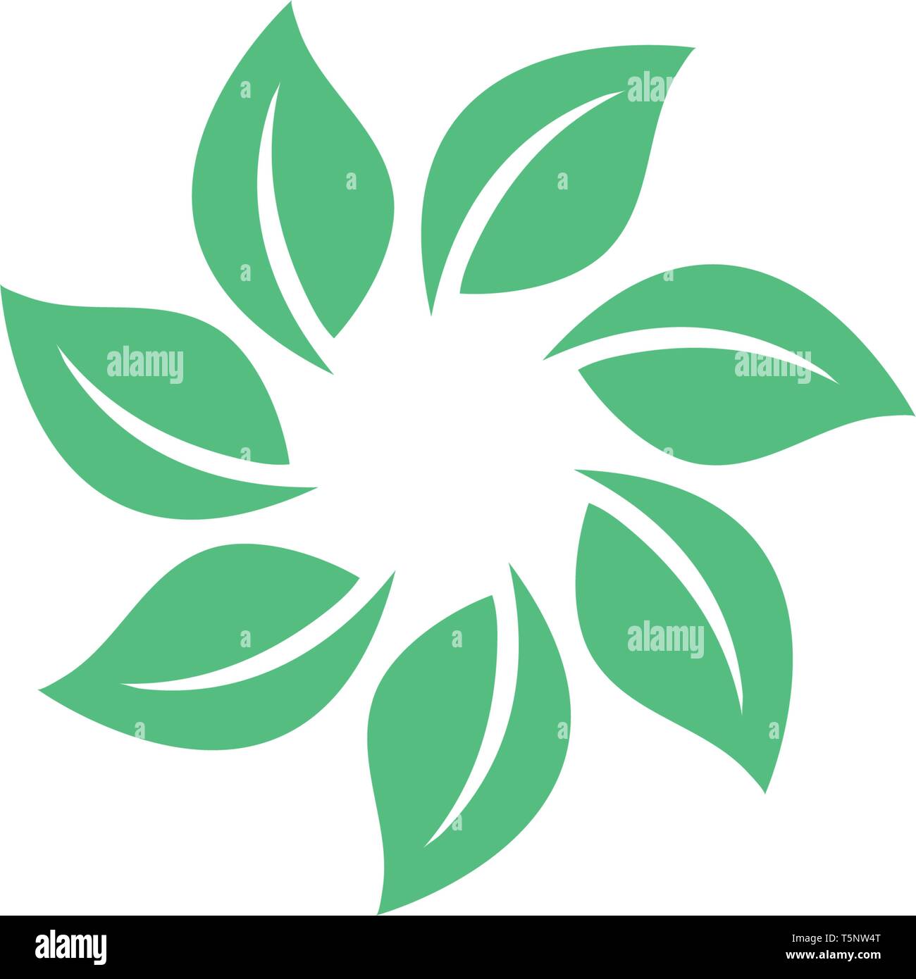 Seven leaf go green logo nature Stock Vector Image & Art - Alamy