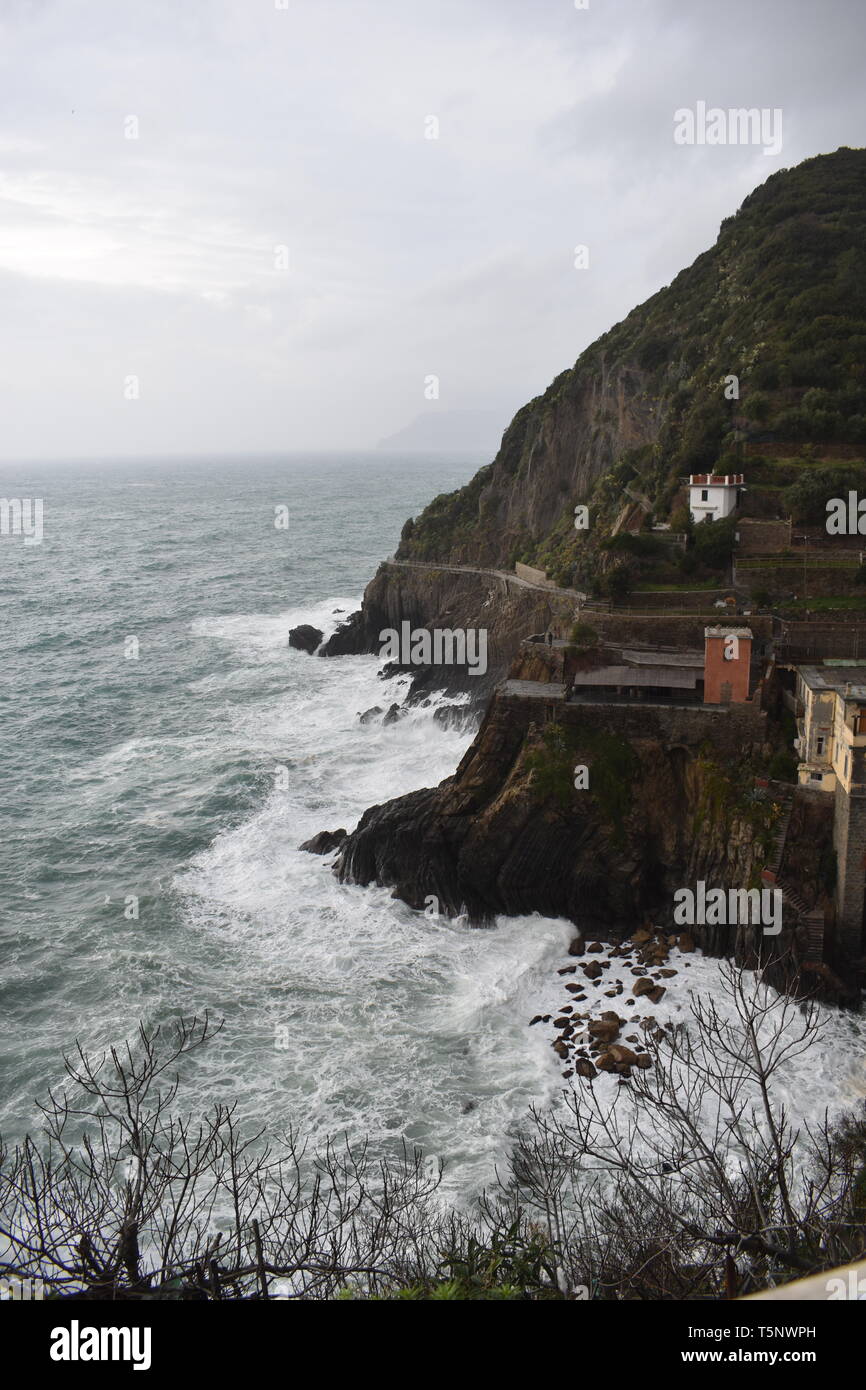 Cinqua Terra Viento, RIomaggiorie, Manarola, Italy Travel Italy Top 10 Best 10 Travel Europe Spectacular Images More of the Best Sea Views Nice Houses Stock Photo