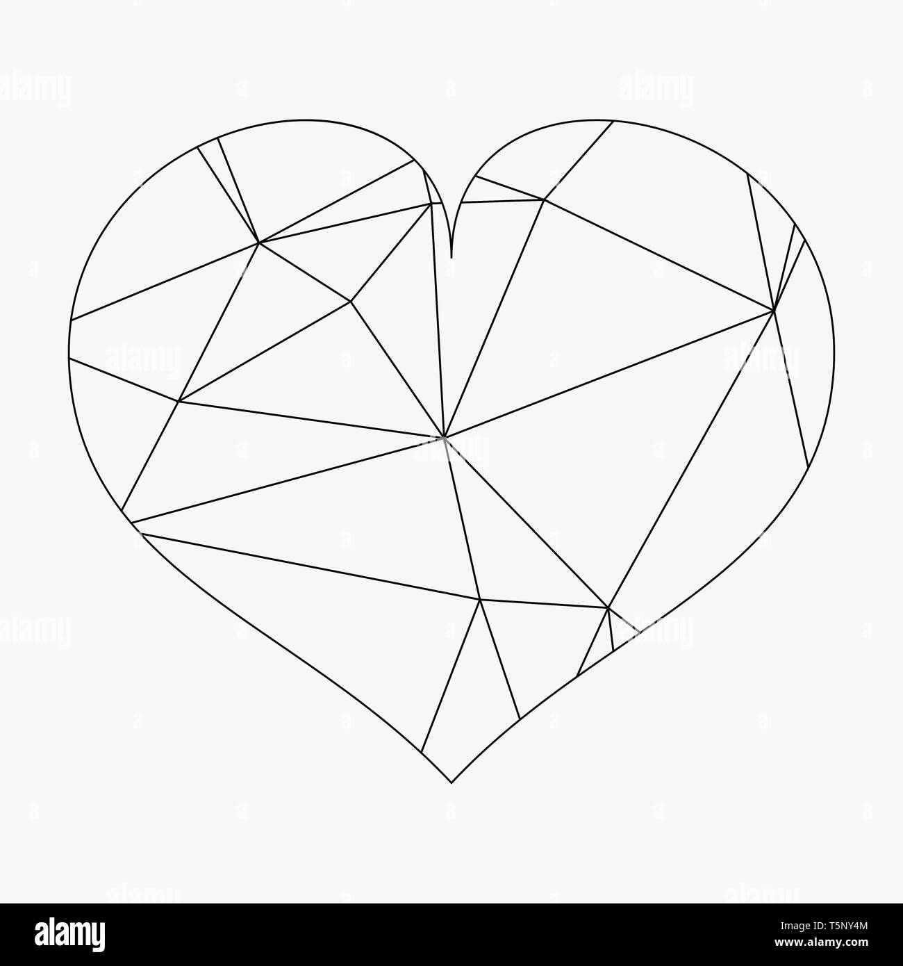 Abstract Geometric Heart Of Lines And Dot Polygonal Shape Valentine S Day Background Eps10 Stock Vector Image Art Alamy
