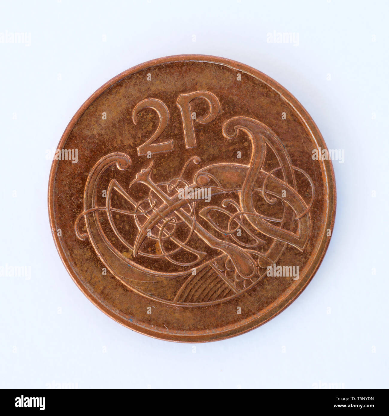 Irish two pence coin - 1990 Stock Photo