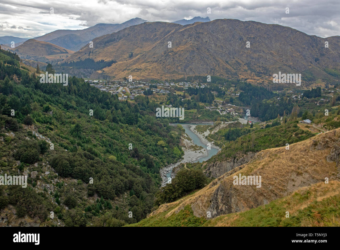 Arthurs Point and the Shotover River Stock Photo