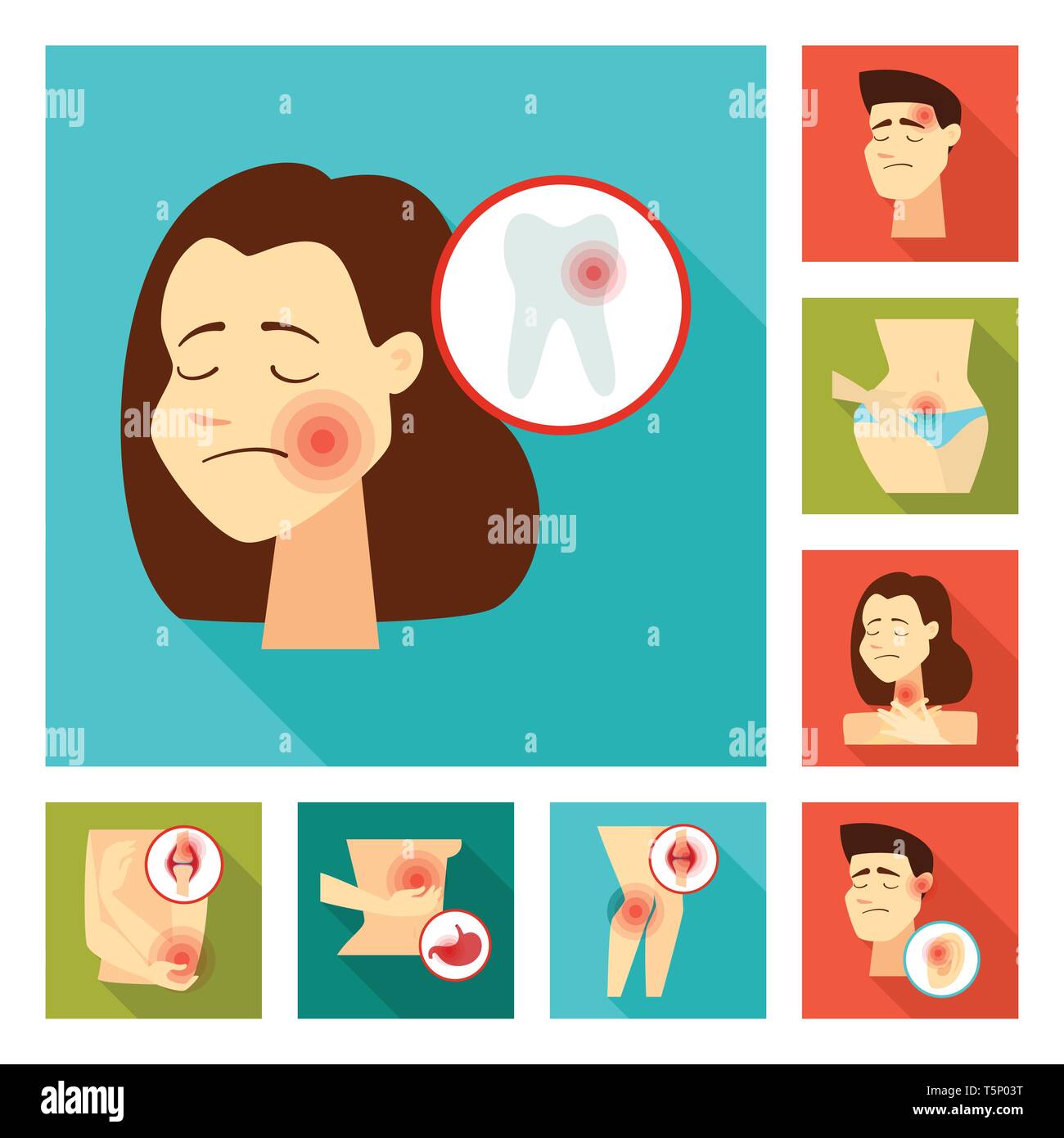 Lastimar Vector illustration of damage and wound logo. Set of damage and ...