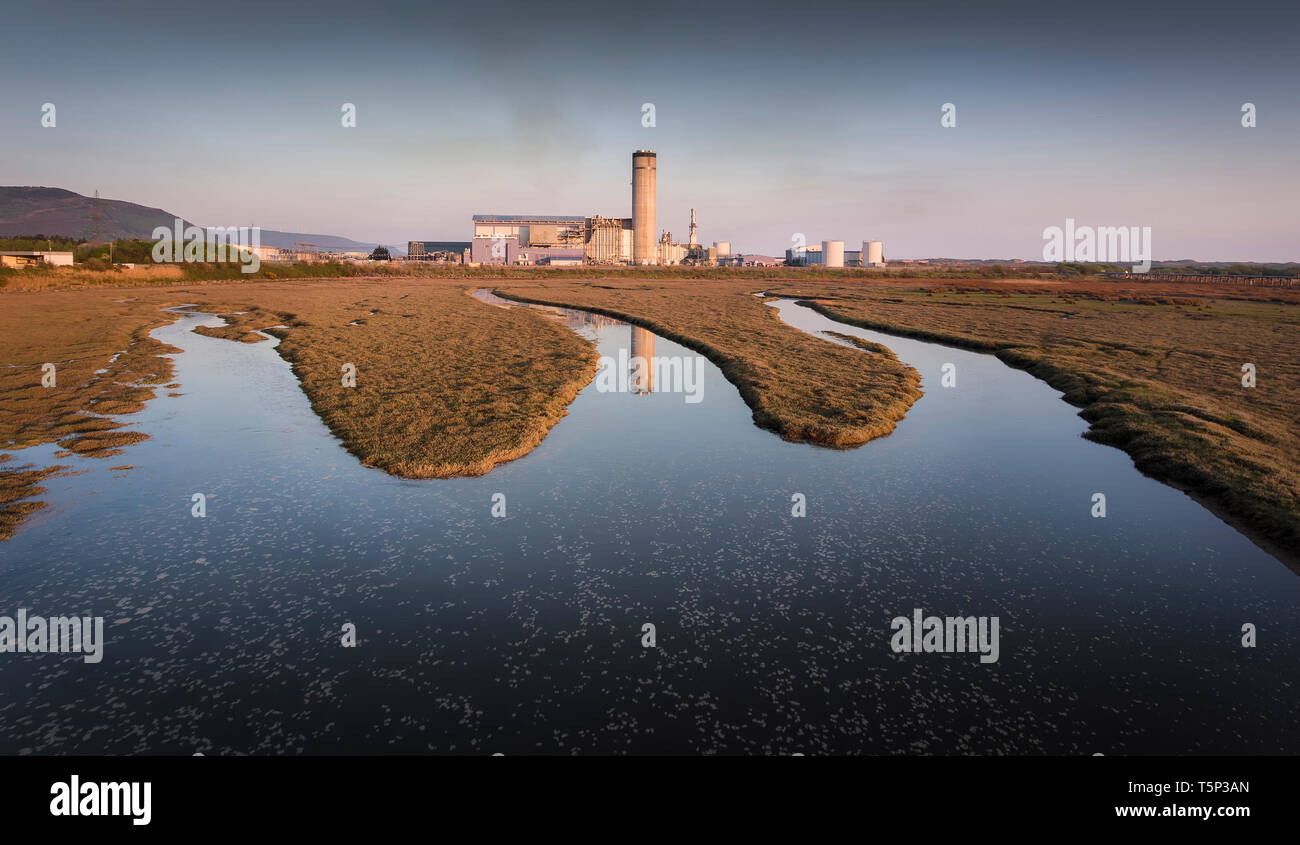 Baglan Bay power station Stock Photo