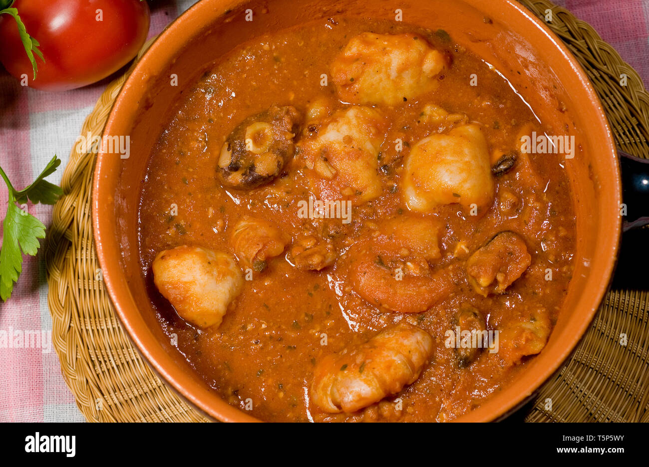 Italy Campania fish soup Stock Photo