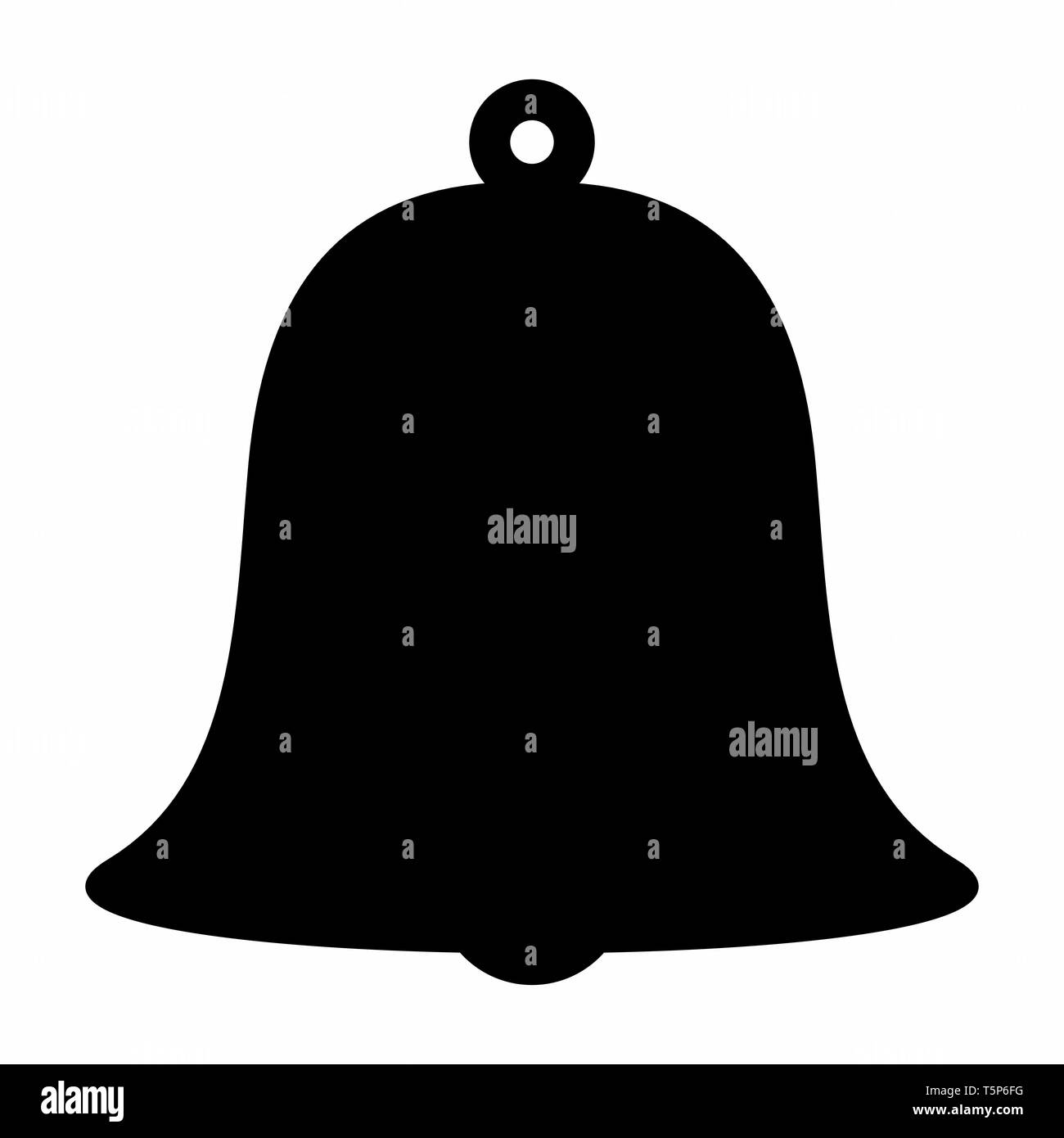 Bell dark silhouette isolated on white background Stock Vector Image ...