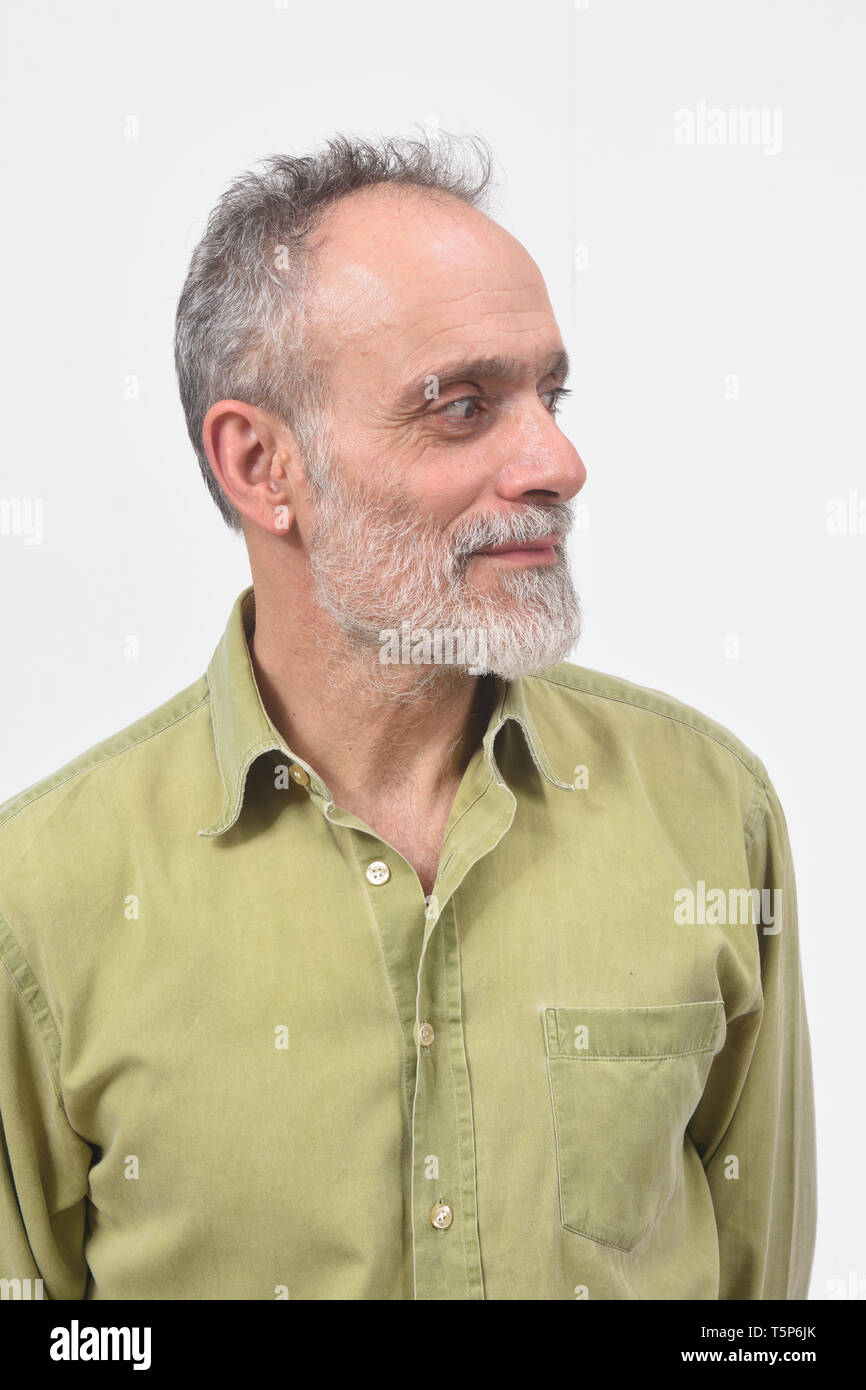 portrait of a man on white background Stock Photo - Alamy