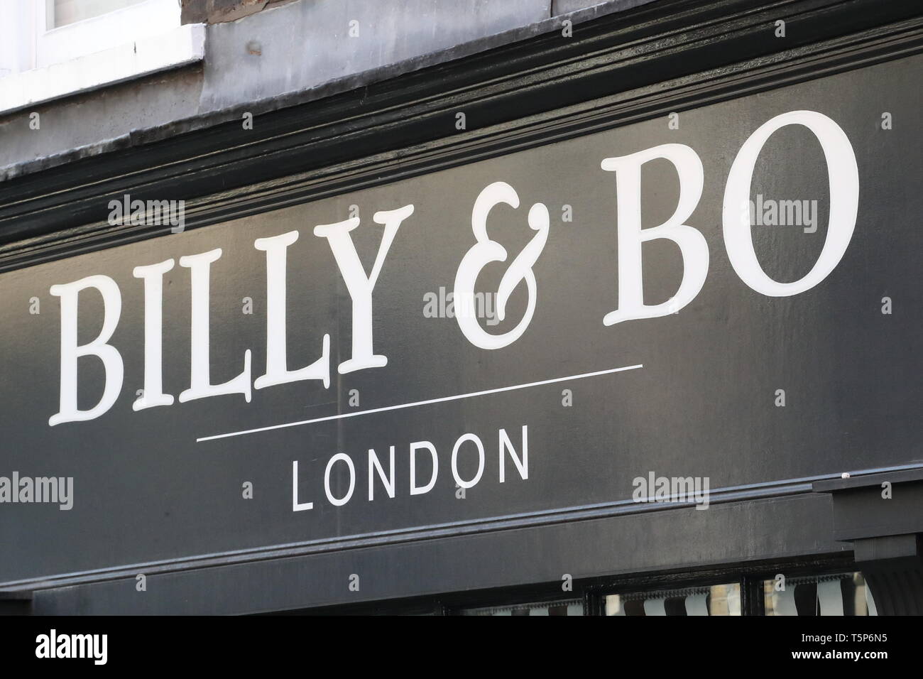 Billy Bo Sign Above Hair Dressers In Soho London Uk Stock