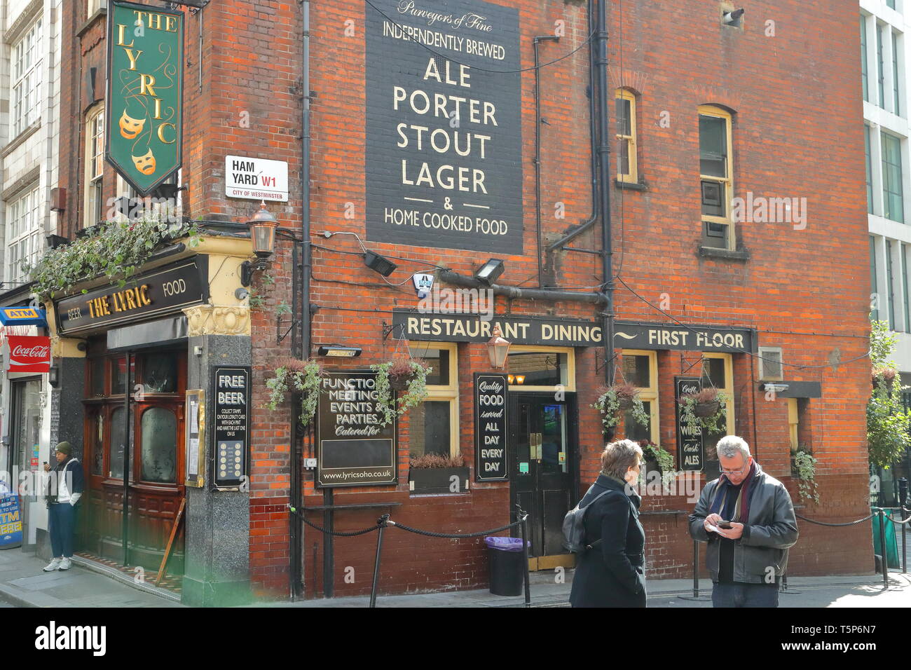 The Lyric, a traditional pub, in Soho, London, UK Stock Photo