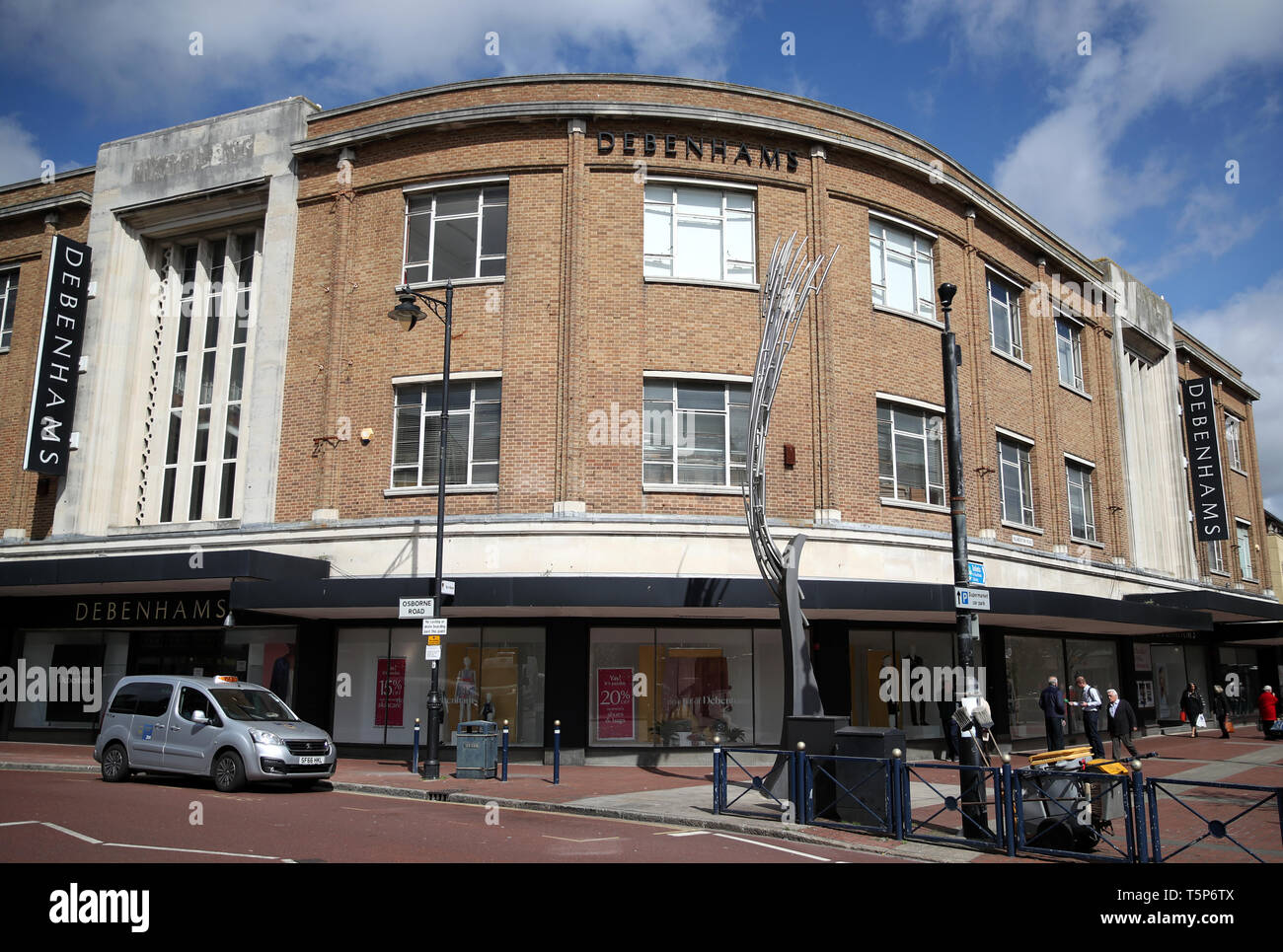 The Debenhams department store in Southsea, Hampshire, which has been named as one of 22 stores to be closed, putting 1,200 jobs at risk across the department store chain. Stock Photo