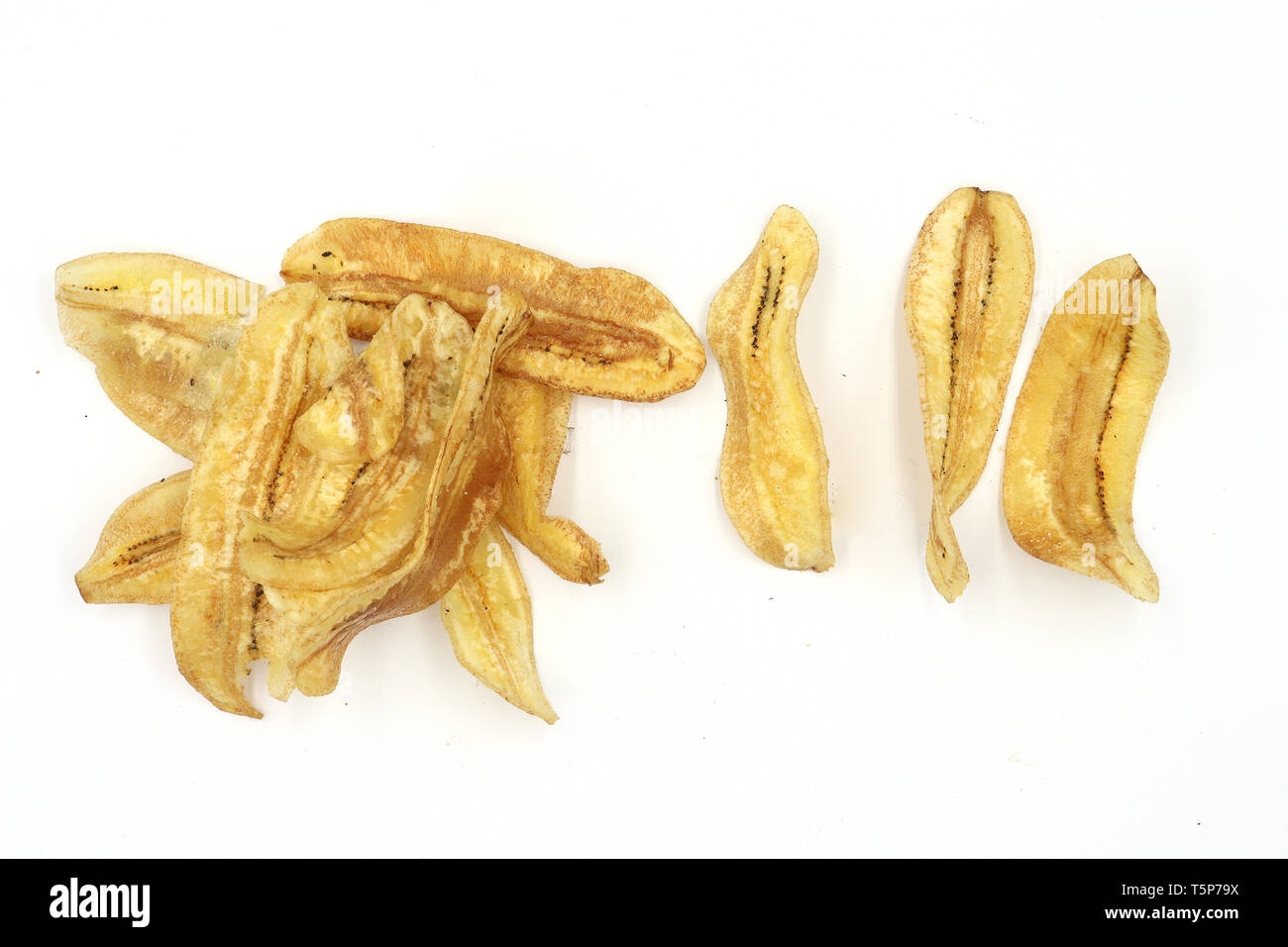 Banana Chip, Fried thinly sliced banana chips, a tropical snack in