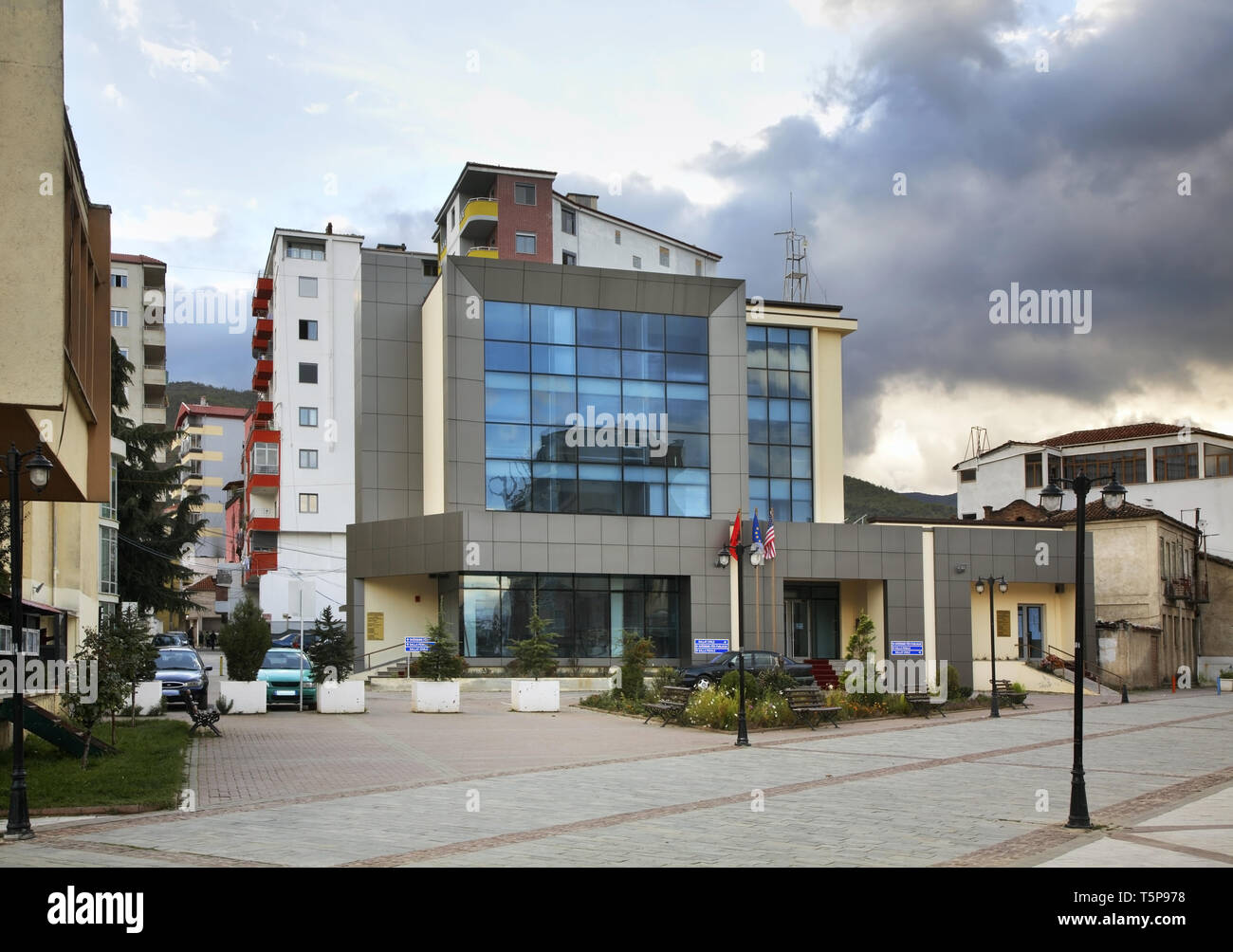 Courthouse in Pogradec. Albania Stock Photo Alamy