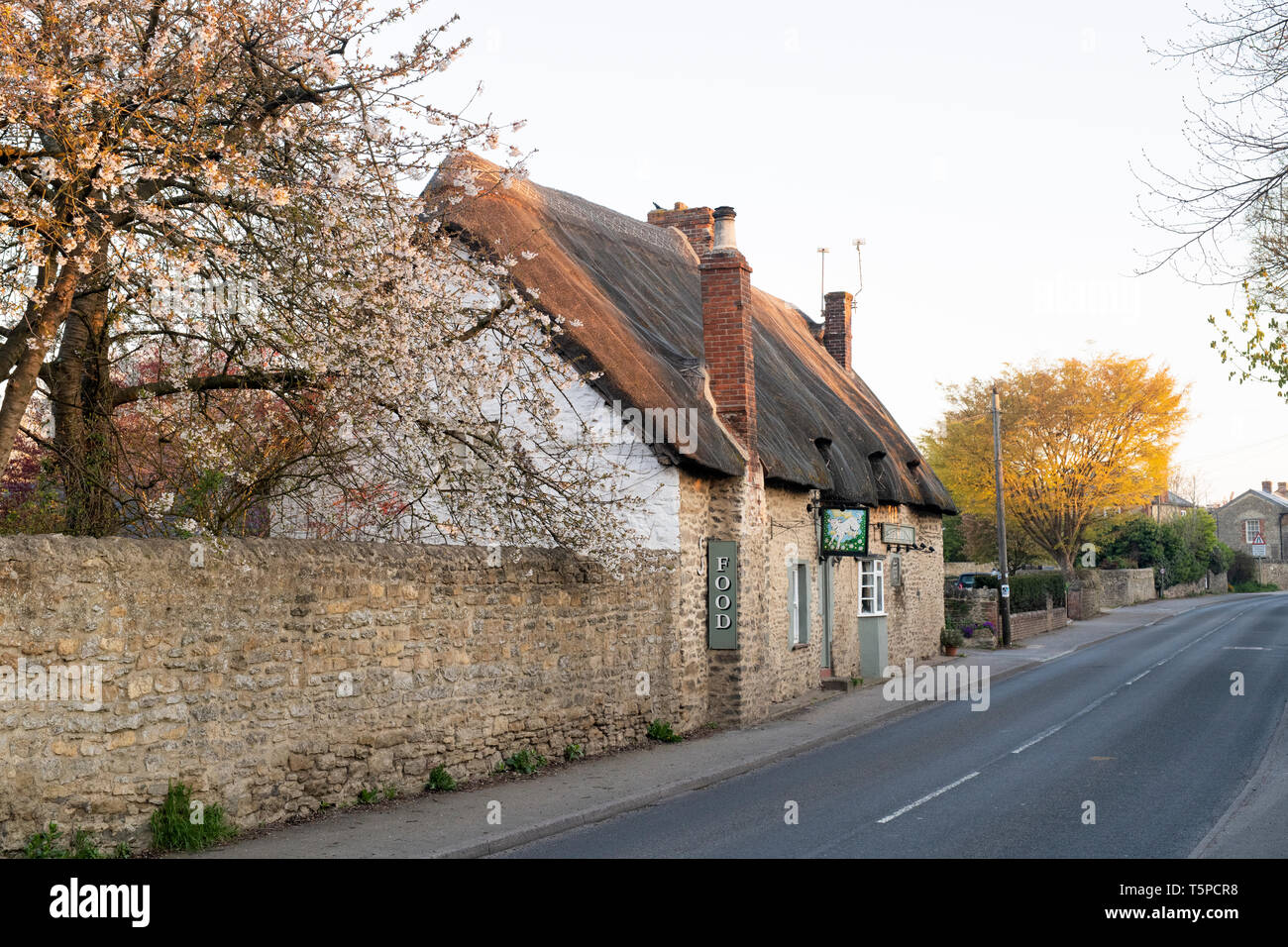 The lamb inn on an early spring morning in Little Milton, Oxfordshire