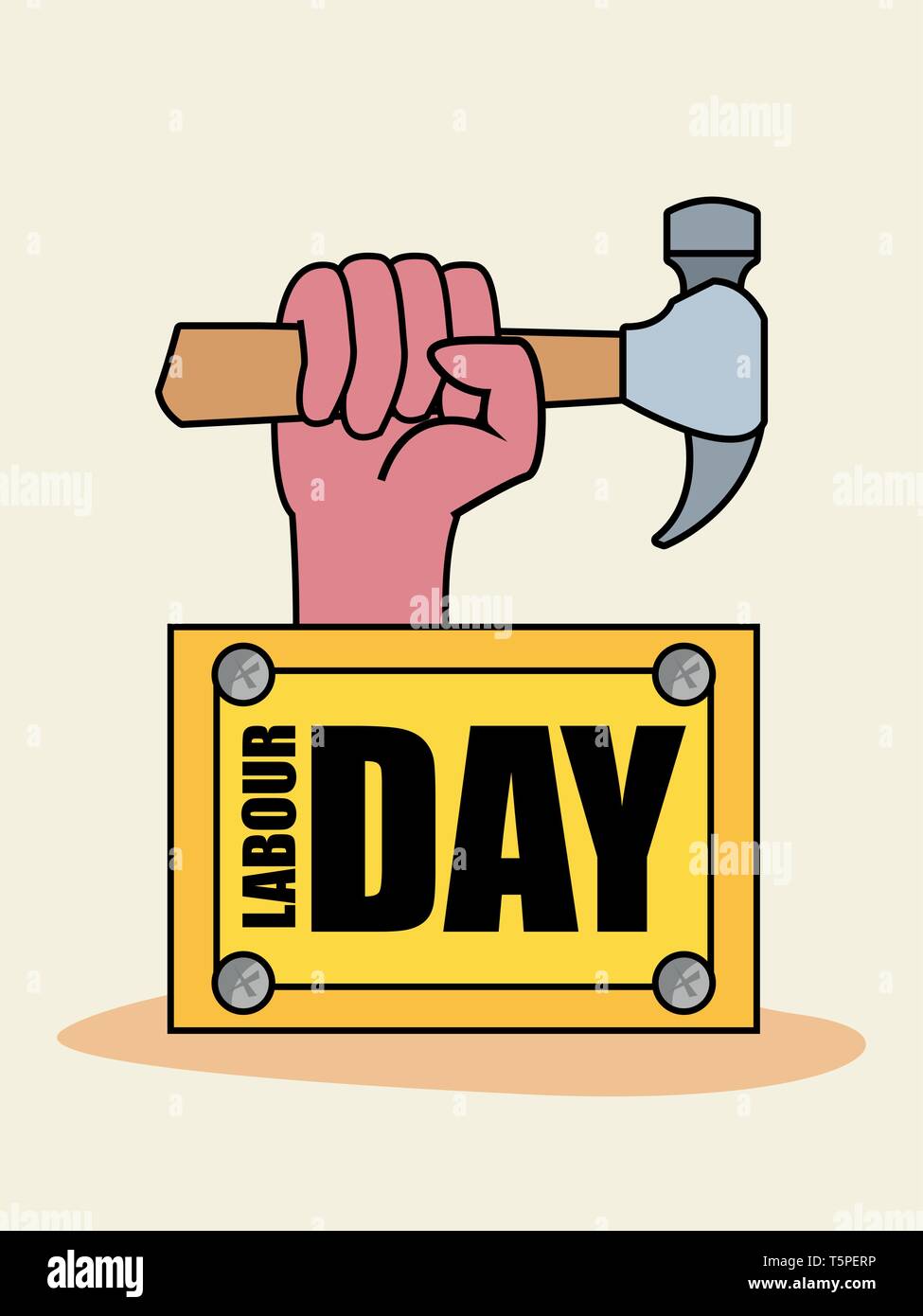 hand hammer construction board tool vector illustration design Stock ...