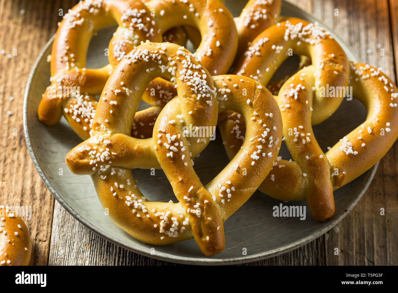 Homemade Bavarian Soft Pretzels with Mustard and Beer Stock Photo Alamy