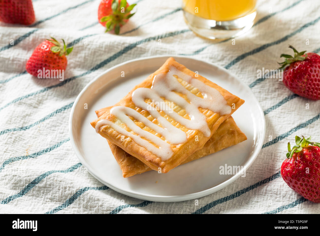 Sweet Breakfast Strawberry Toaster Pastry with Frosting Stock Photo Alamy
