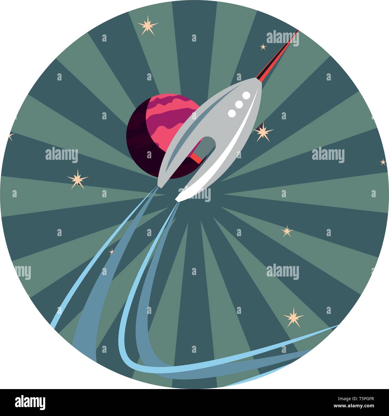 spaceship planet exploration astronomy vector illustration design Stock ...