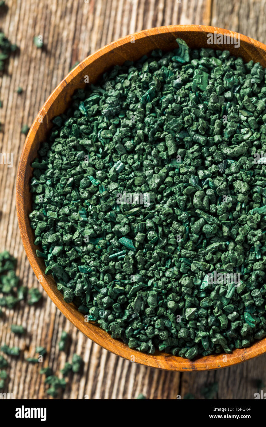 Raw Green Organic Algea Spirulina in a Bowl Stock Photo Alamy