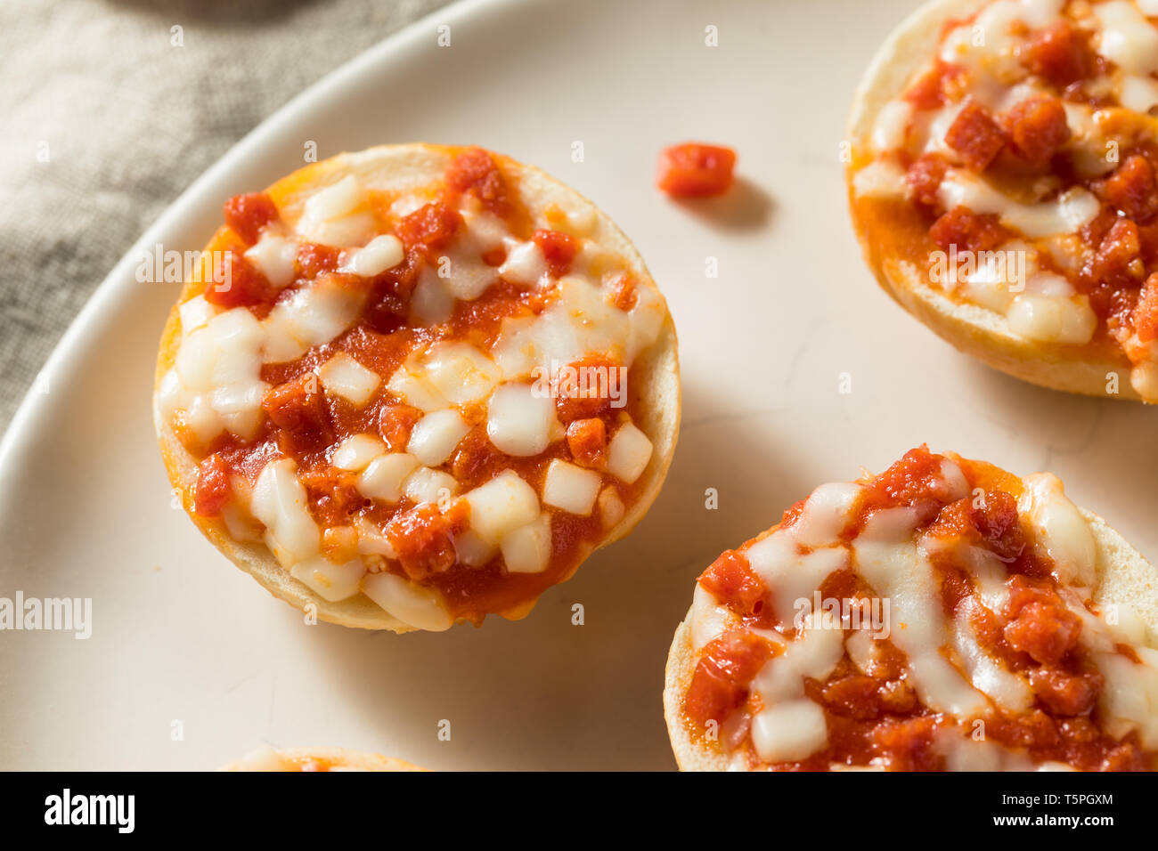 Frozen Mini PIzza Bagels with Cheese and Pepperoni Stock Photo Alamy