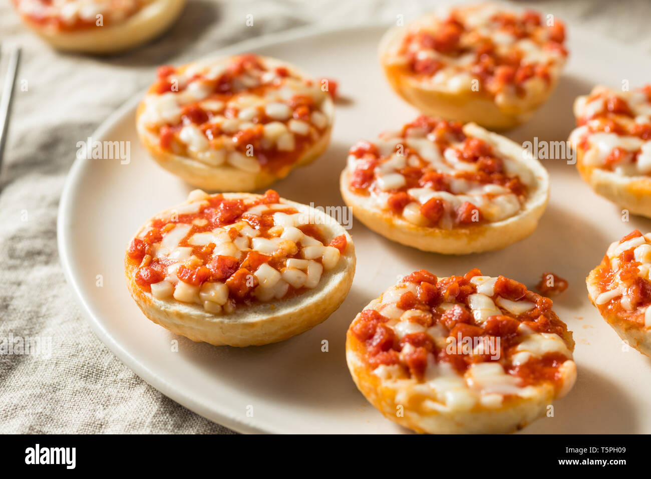 Frozen Mini PIzza Bagels with Cheese and Pepperoni Stock Photo Alamy