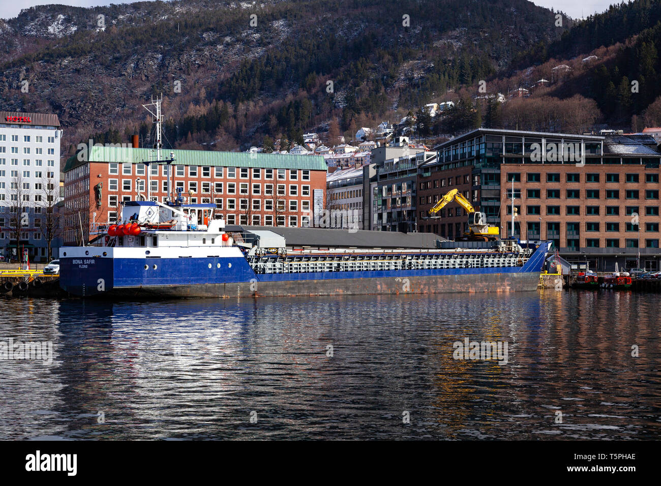 General cargo and bulkship Bona Safir (built 1992) in Port of Bergen,  Norway Stock Photo - Alamy