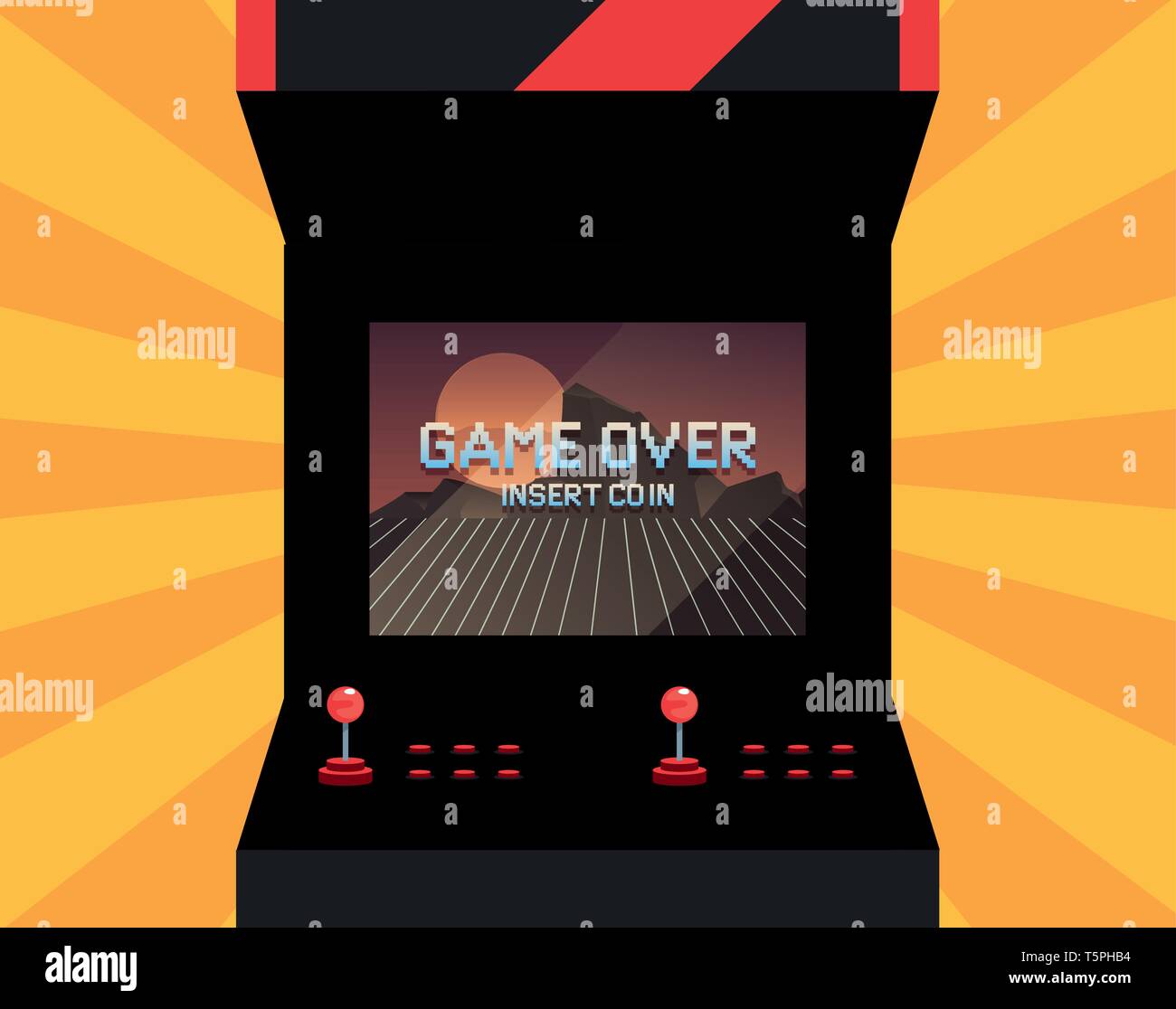 arcade machine video game retro vector illustration design Stock Vector