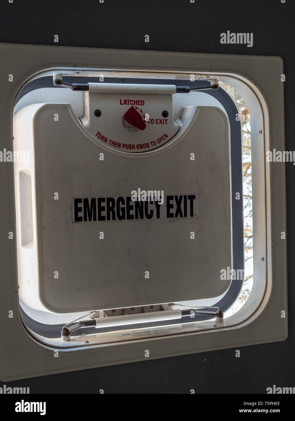Bus emergency exit sign hires stock photography and images Alamy