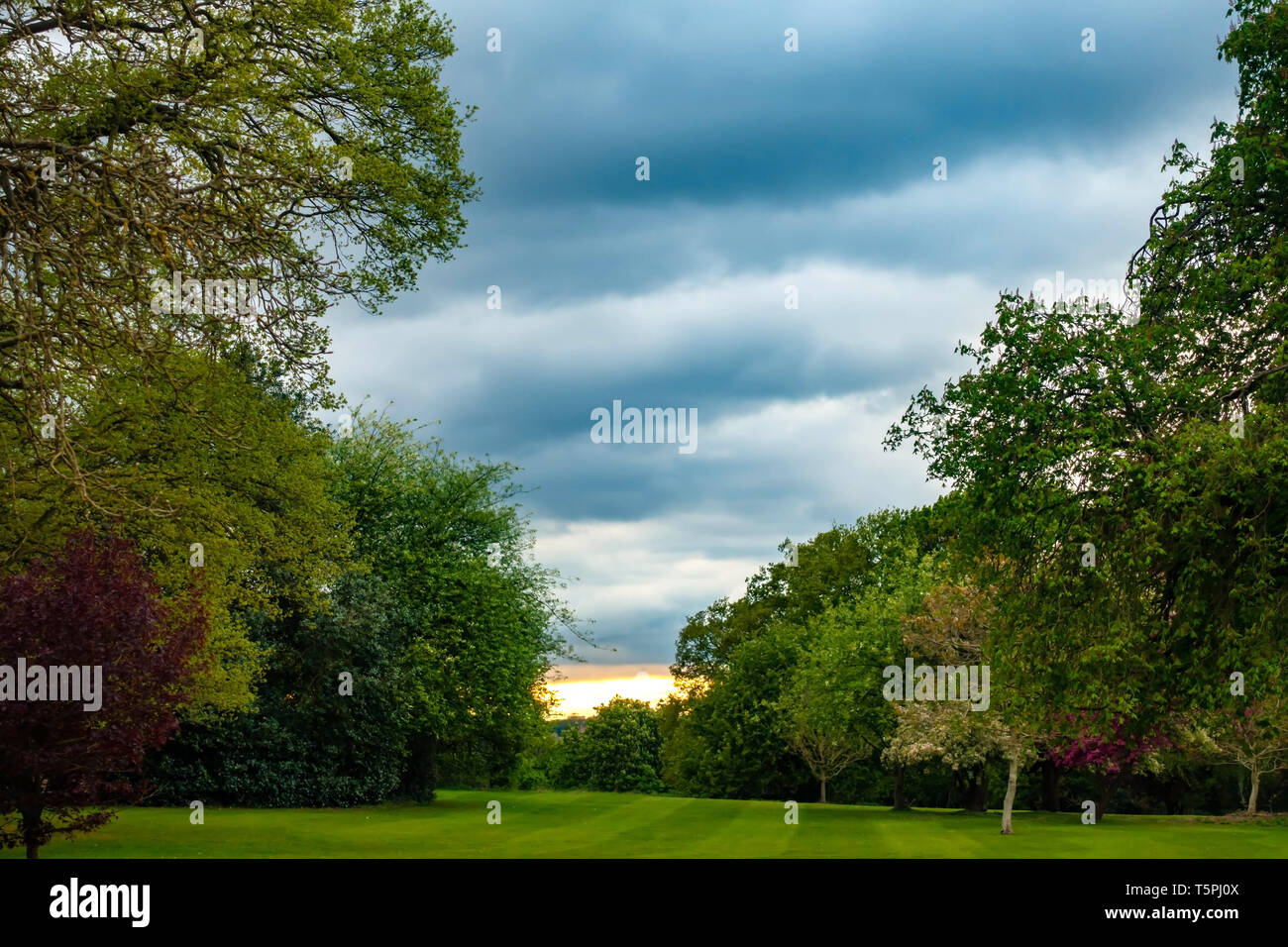 Dramatic dark cloudy sky over Bawtry, South Yorkshire Stock Photo