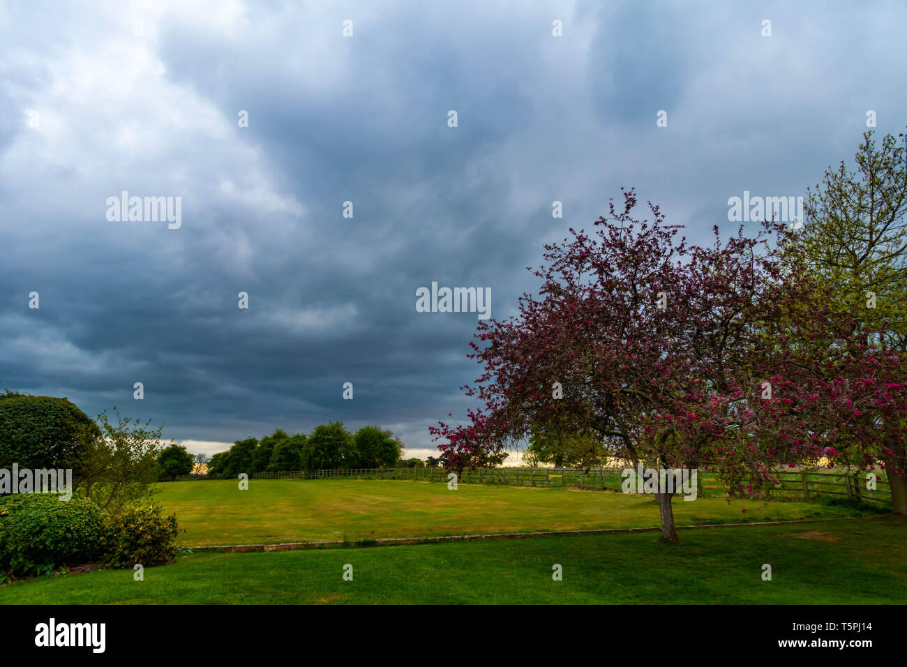 Dramatic dark cloudy sky over Bawtry, South Yorkshire Stock Photo