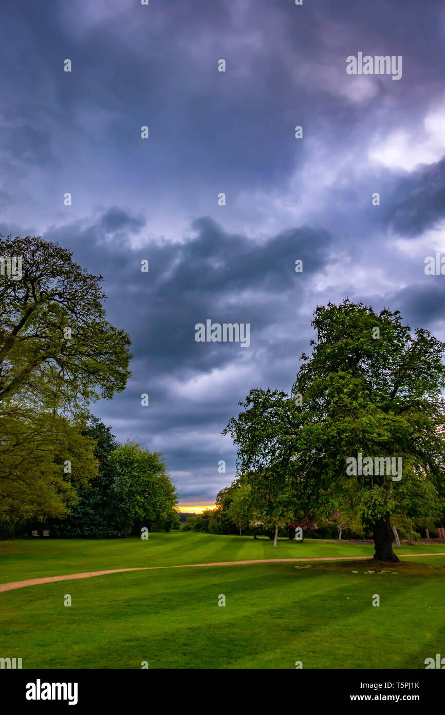 Dramatic dark cloudy sky over Bawtry, South Yorkshire Stock Photo