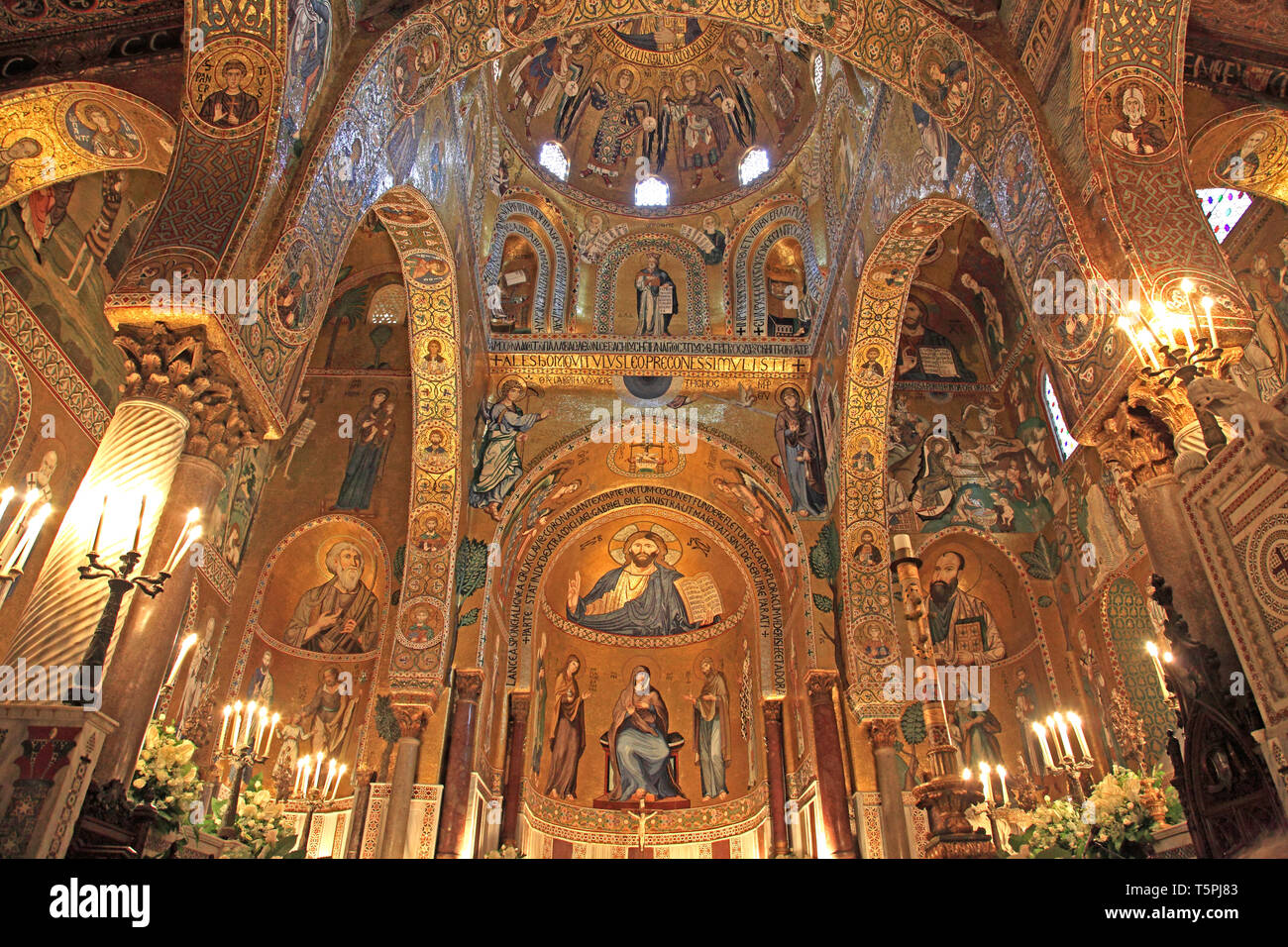 The Cappella Palatina in the Palazzo dei Normanni In Palermo Sicily Stock Photo