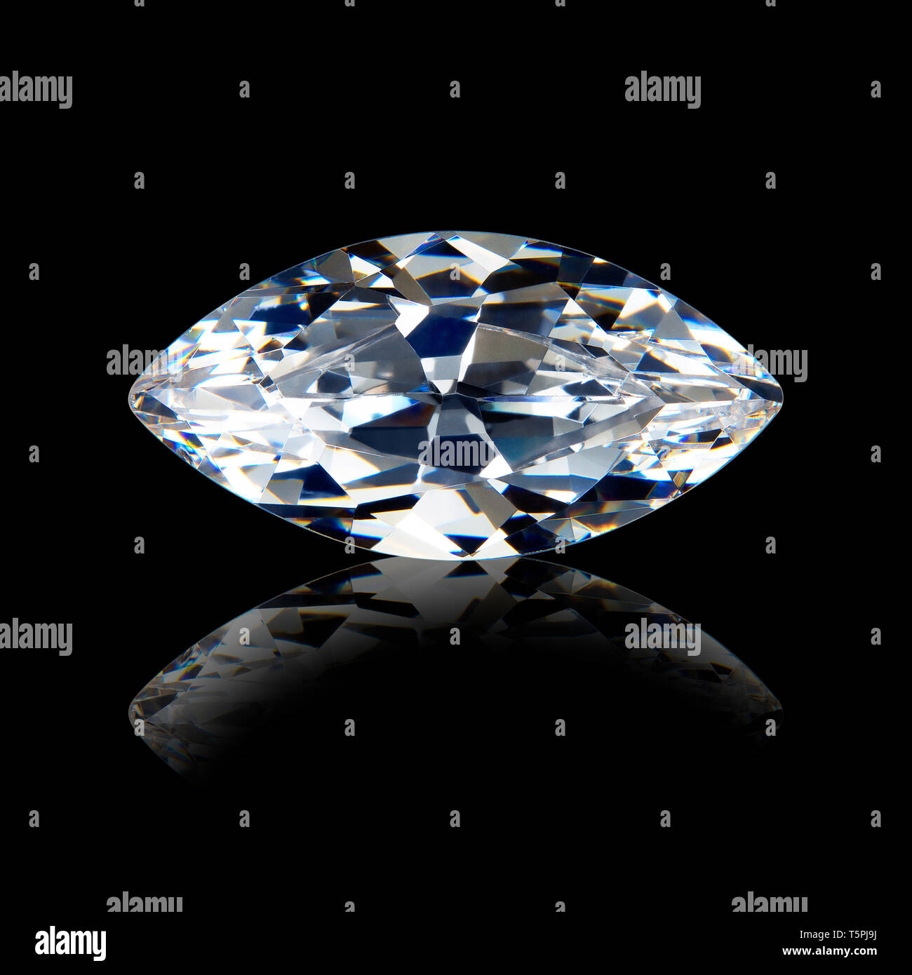 Diamond, Marquise Cut gemstone, Marquise cut Diamond Stock Photo