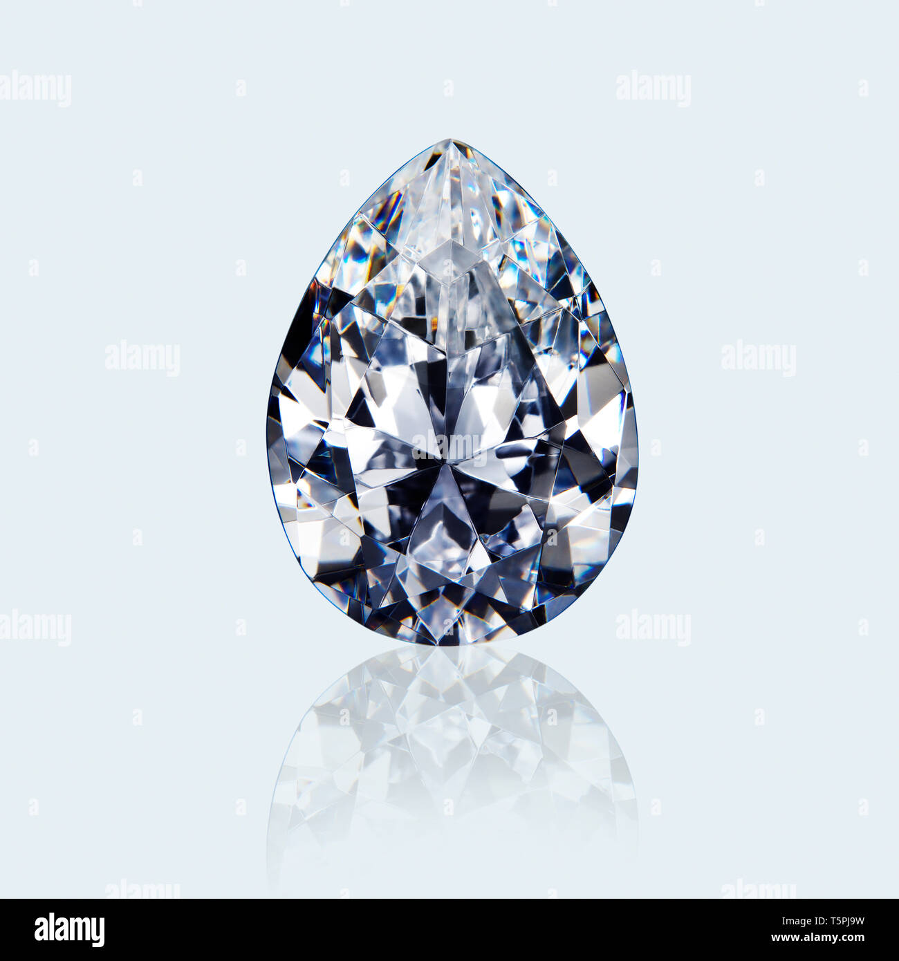 Diamond, Pear Cut gemstone, Pear cut Diamond Stock Photo