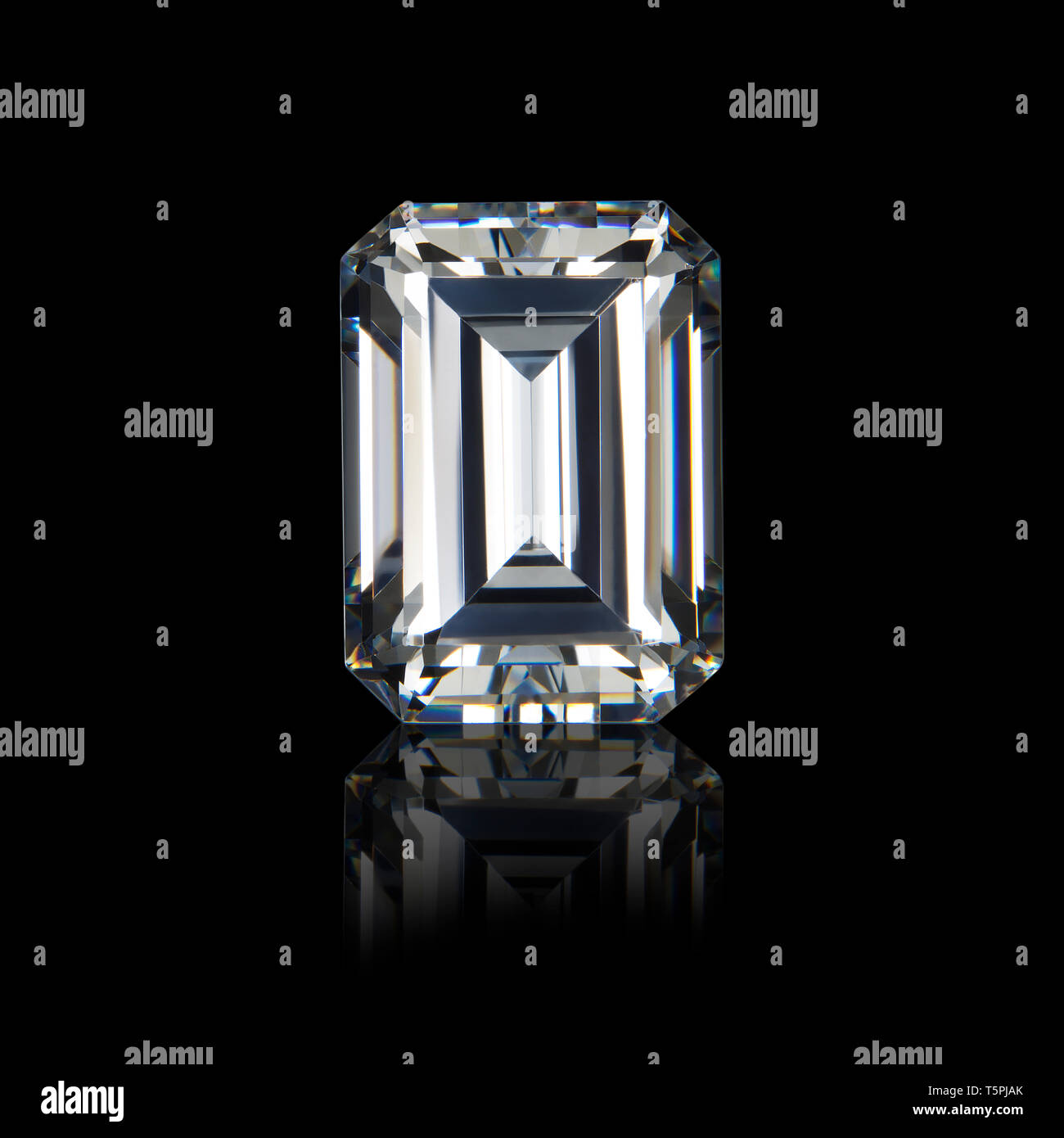 Diamond, Emerald Cut gemstone, Emerald cut Diamond Stock Photo