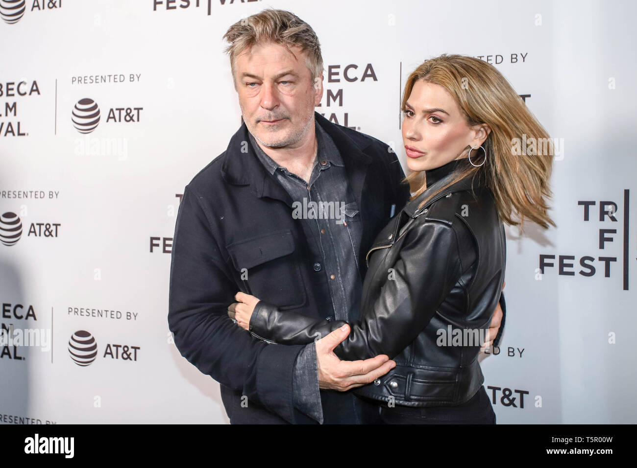 New York, United States. 26th Apr, 2019. Alec Baldwin and Hilaria Baldwin during red carpet 'Crown Vic' screening during the 2019 Tribeca Film Festival on April 26, 2019 in New York City. (PHOTO: VANESSA CARVALHO/BRAZIL PHOTO PRESS) Credit: Brazil Photo Press/Alamy Live News Stock Photo