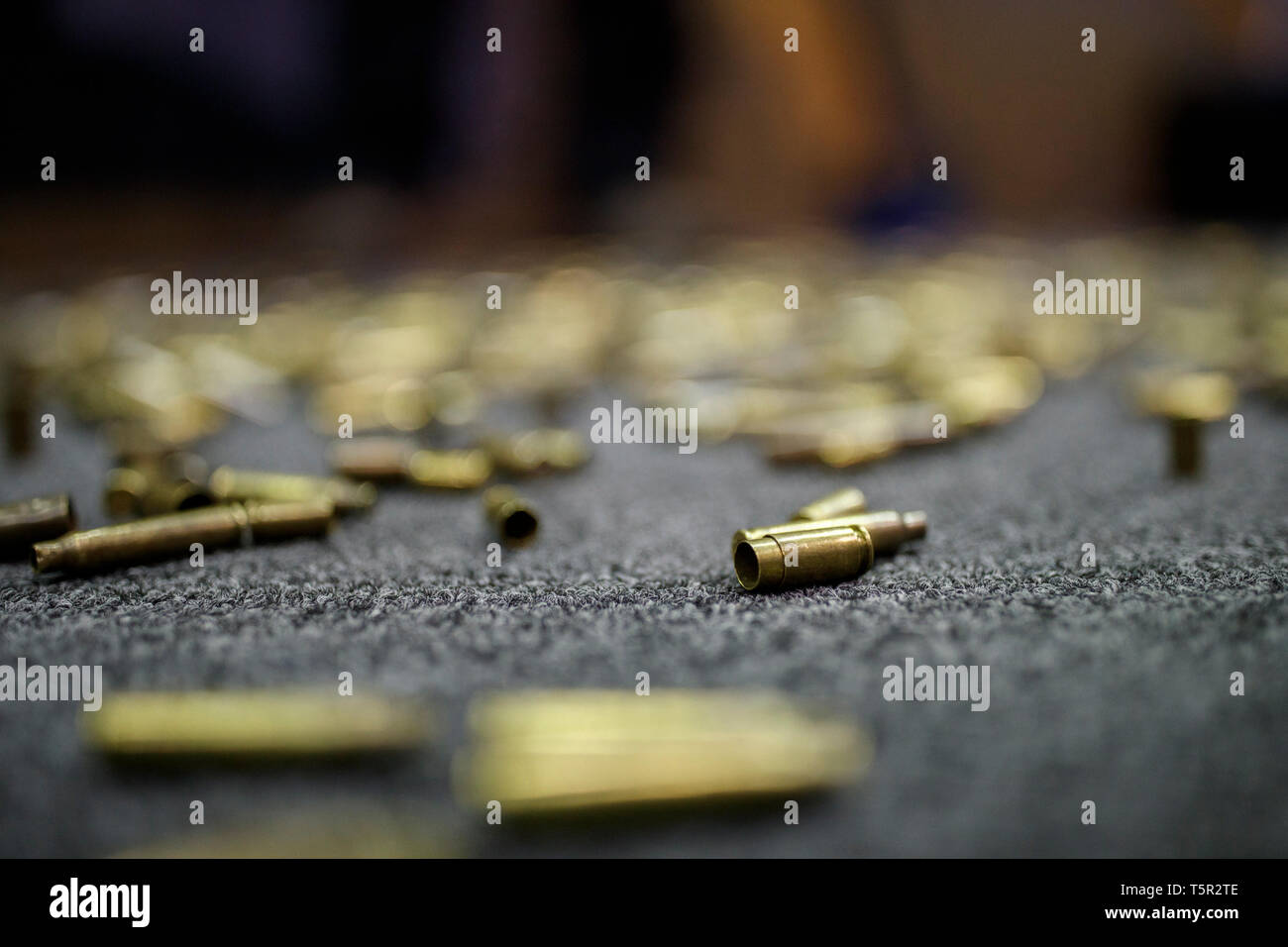 Expended Shells USA: Expended ammo casings at a booth during the National Rifle ...