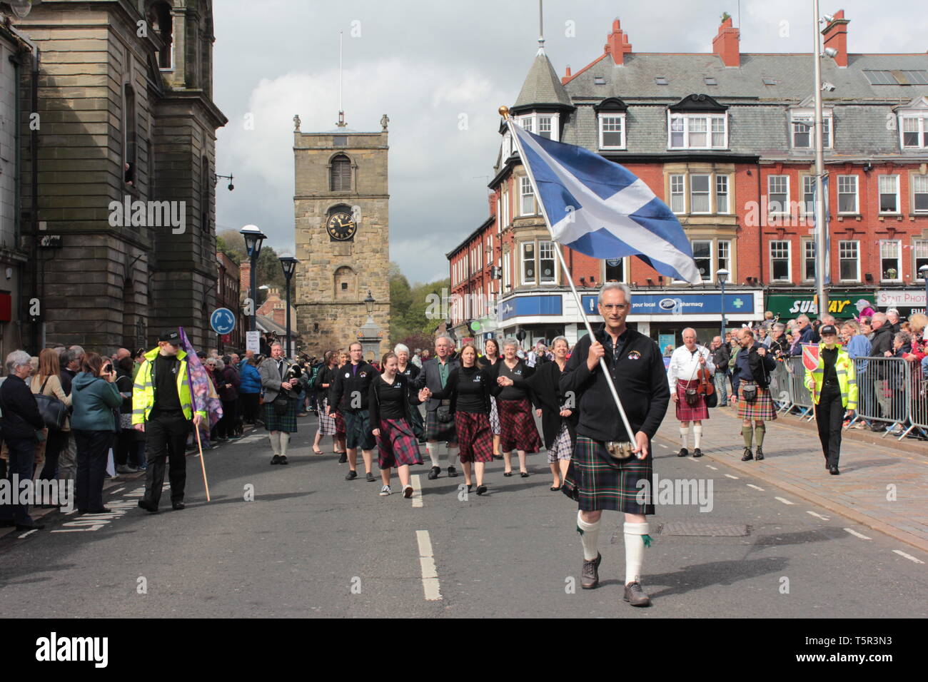 Northumbrian piper jamie allan town hall morpeth hires stock