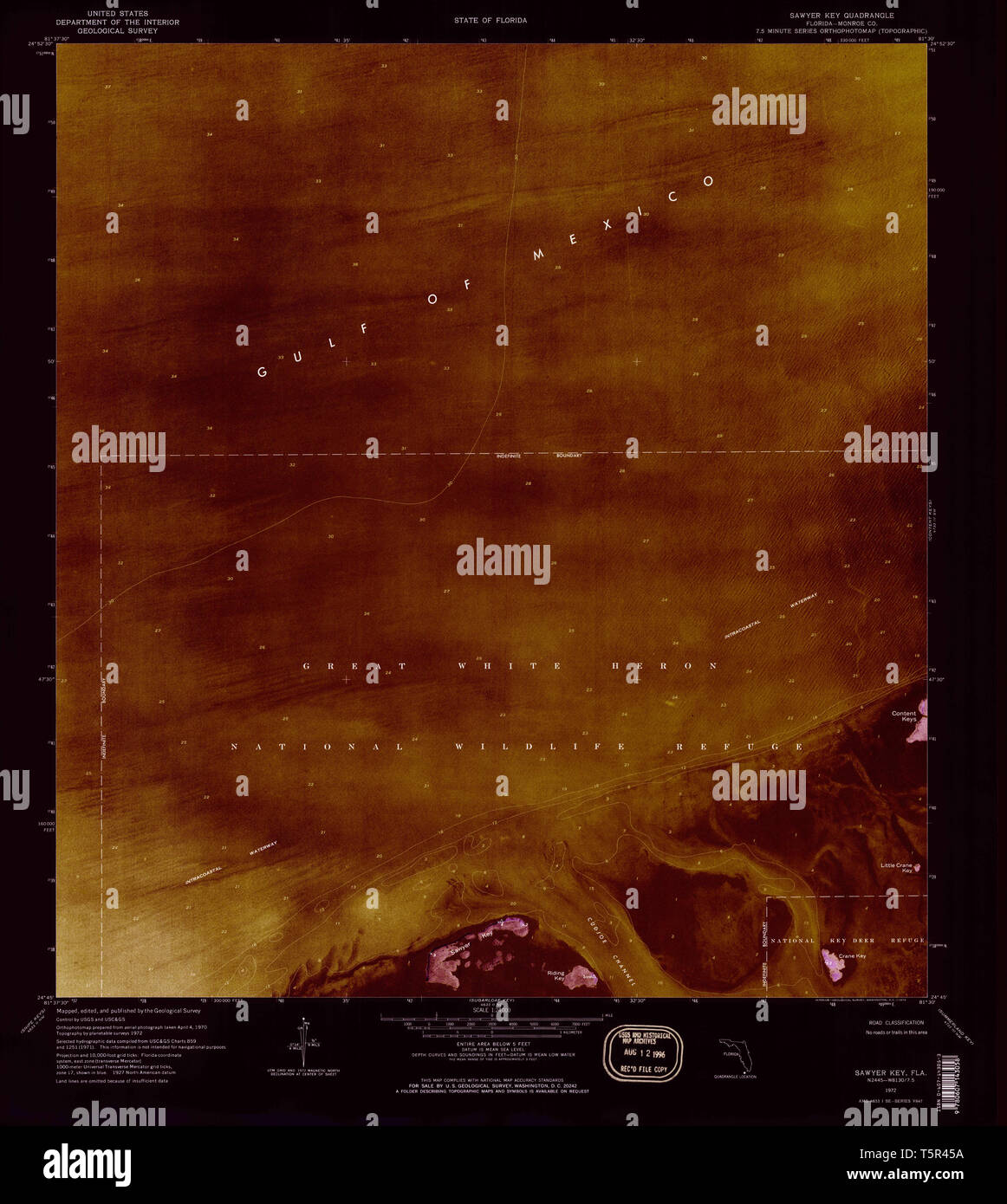 USGS TOPO Map Florida FL Sawyer - Usgs Topo Map Florida Fl Sawyer Key 348453 1972 24000 Inverted Restoration T5R45A 