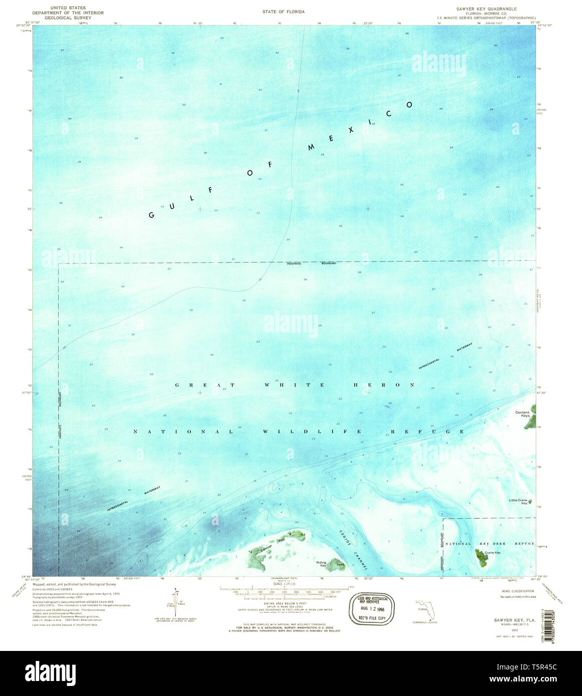 USGS TOPO Map Florida FL Sawyer - Usgs Topo Map Florida Fl Sawyer Key 348453 1972 24000 Restoration T5R45C 