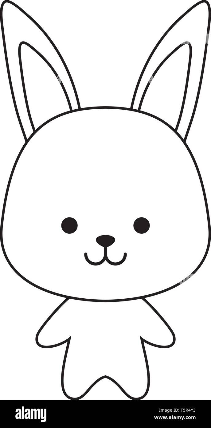 cute rabbit animal character vector illustration design Stock Vector ...