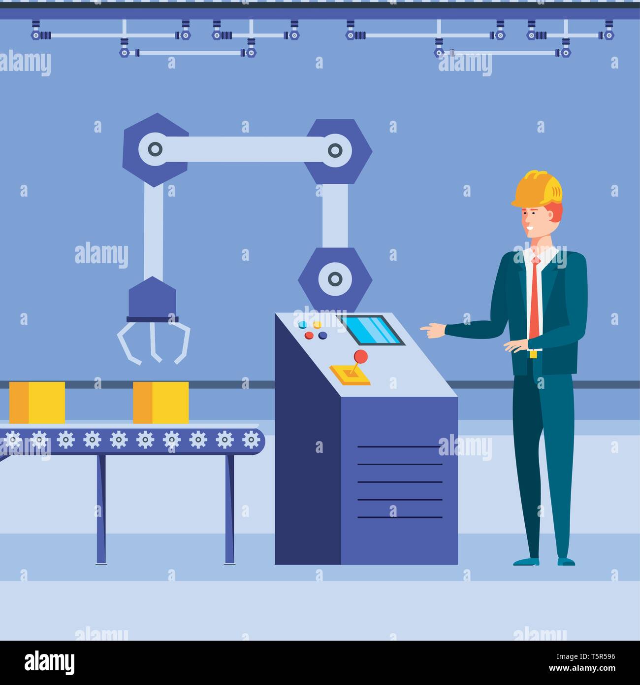 Factory Engineer Vector engineer in technified factory vector illustration design Stock Vector ...