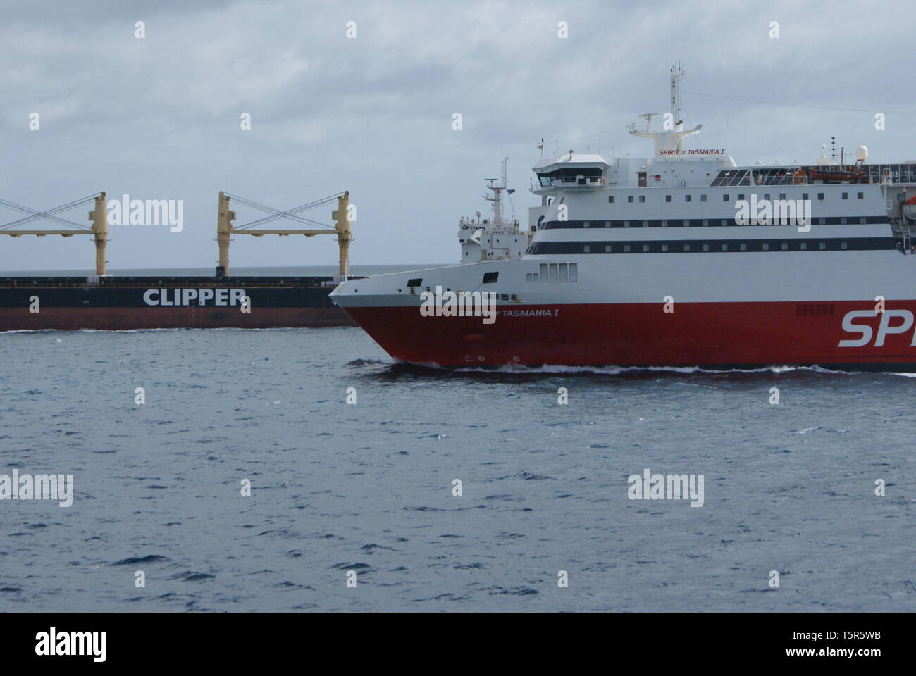 Ferry Spirit of Tasmania in Port Phillip Bay, Melbourne. Australia. Stock Photo