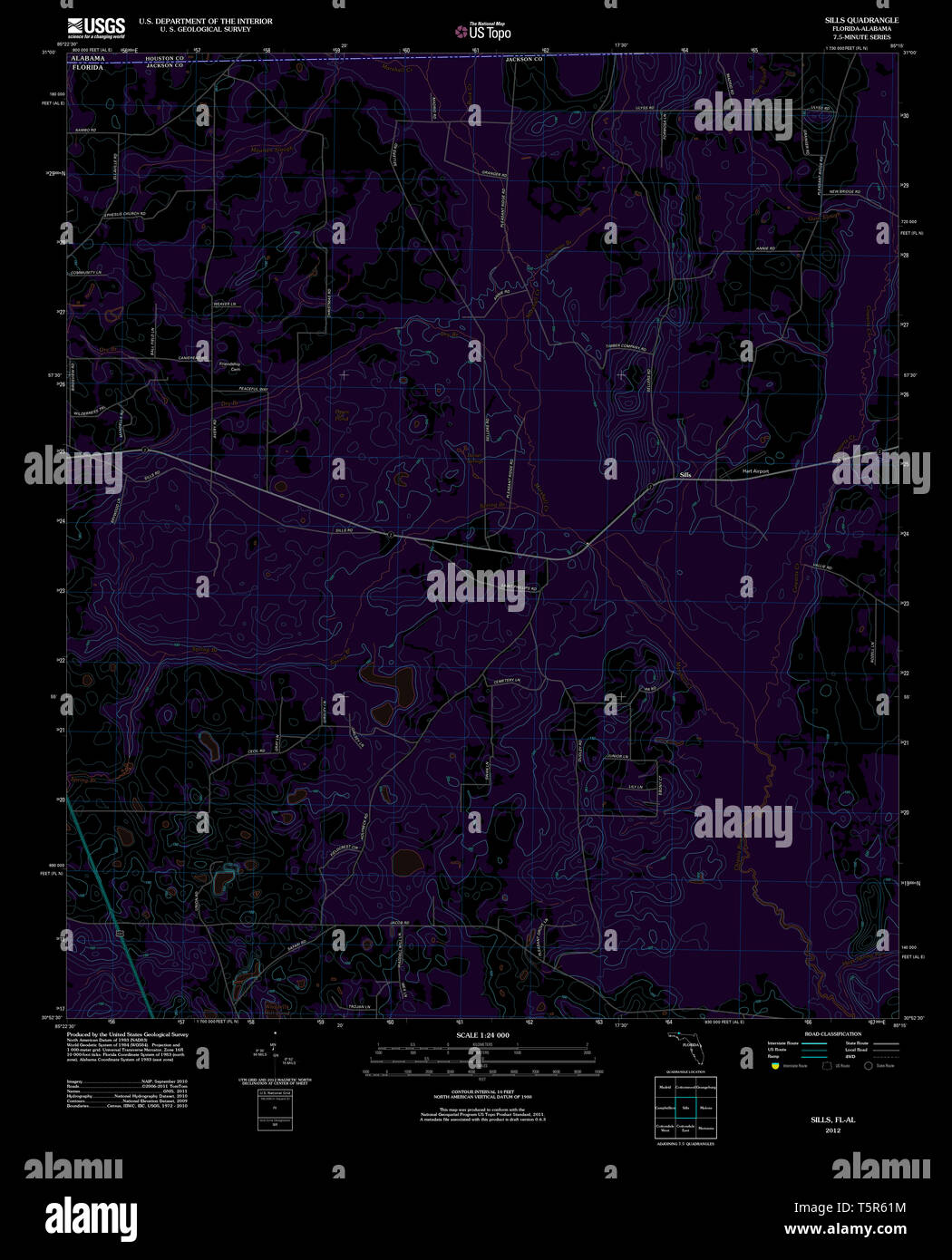 USGS TOPO Map Florida FL Sills - Usgs Topo Map Florida Fl Sills 20120808 Tm Inverted Restoration T5R61M 
