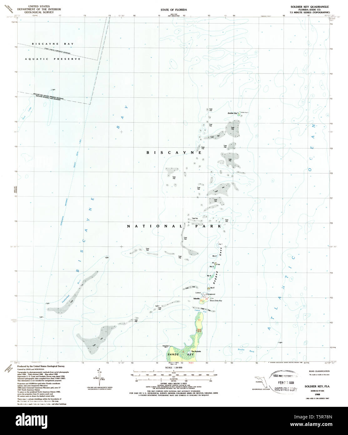 USGS TOPO Map Florida FL Soldier - Usgs Topo Map Florida Fl Soldier Key 348547 1988 24000 Restoration T5R78N 