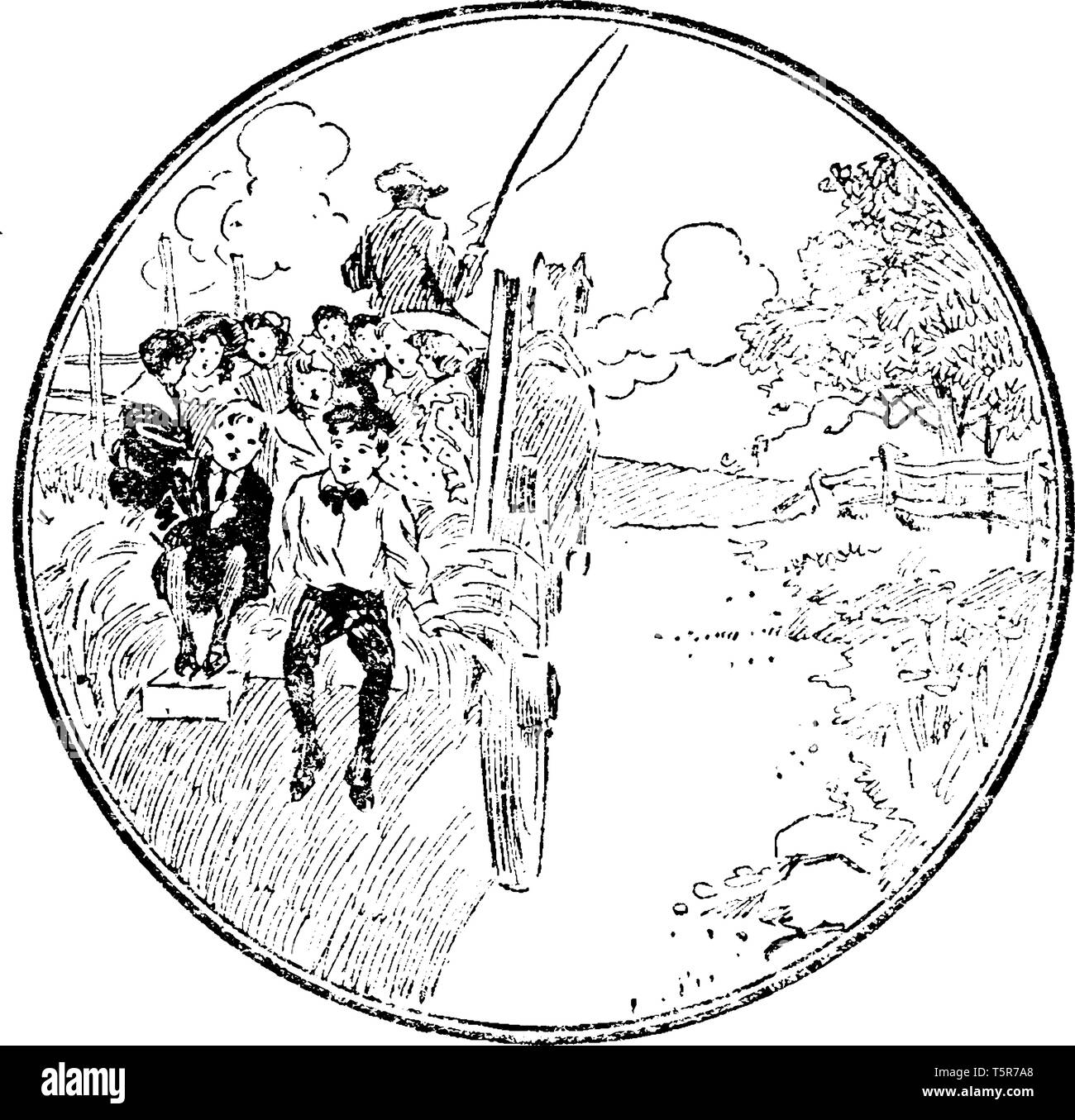 Hayride Where Boys And Girls Enjoying A Hayride In The Back Of A